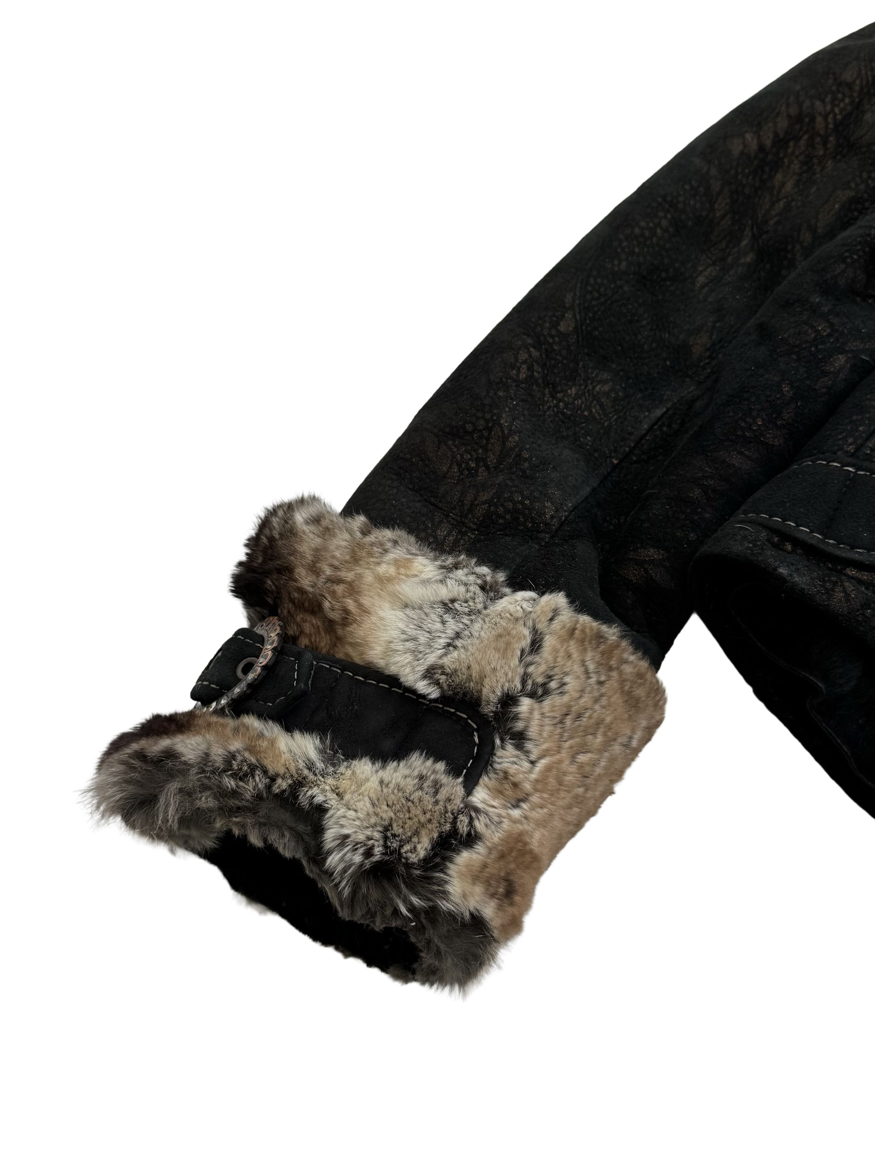 Vintage Vintage Real Sheepskin Cropped Jacket With Straps Size L / US 10 / IT 46 - 18 Thumbnail