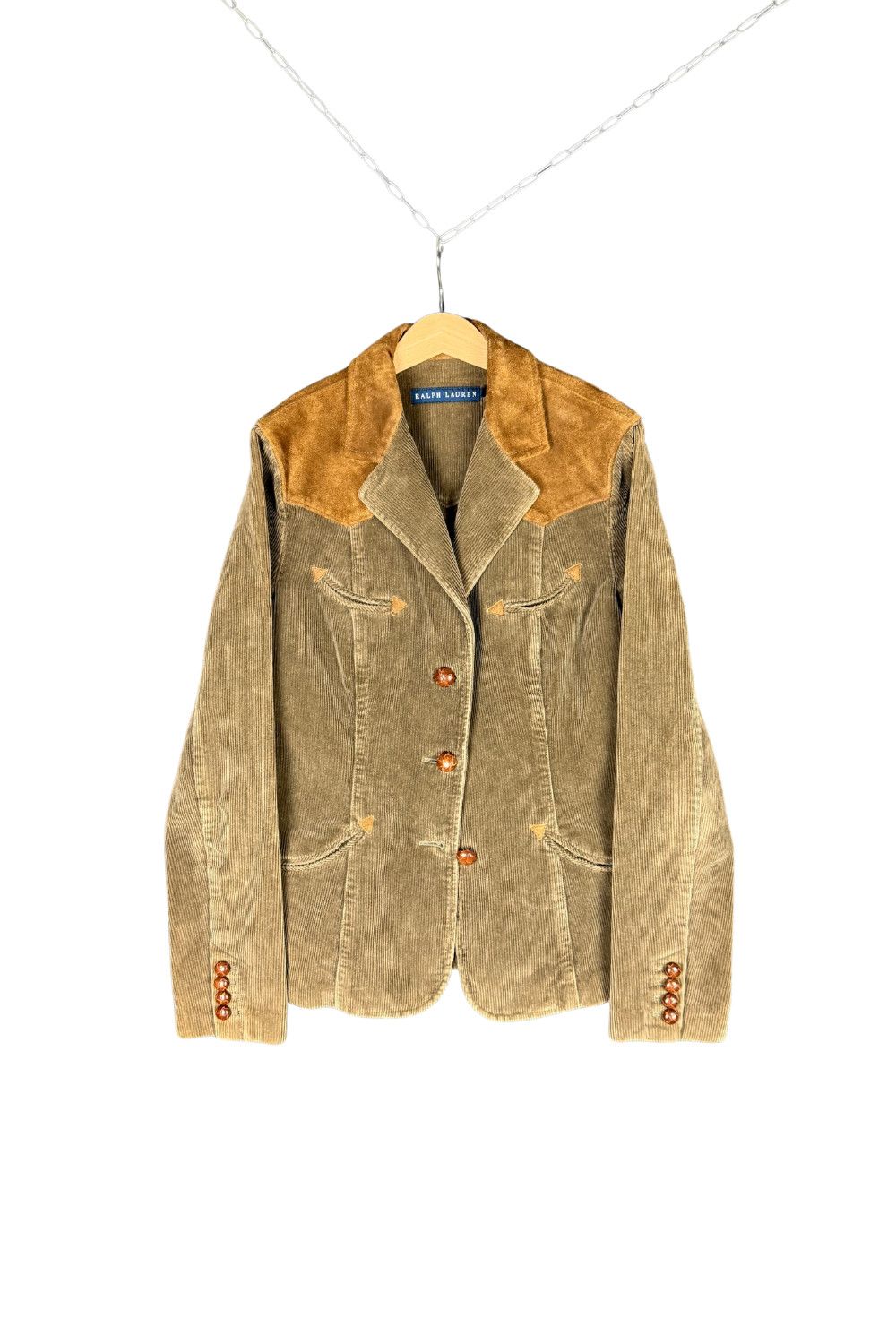 Ralph Lauren Suede Yoke Western Corduroy Blazer Women’s 8