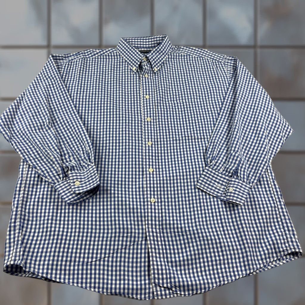 Vintage Gitman Bros Shirt Mens XL Blue Plaid Button-Up Long Sleeve Casual Formal Vintage Size 46R - 1 Thumbnail