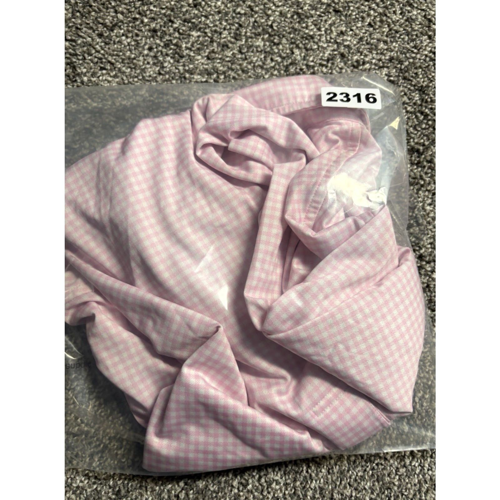 Vintage Donald Ross Polo Shirt Mens Large Pink Gingham Check Performance Golf Shirt Size US L / EU 52-54 / 3 - 8 Thumbnail
