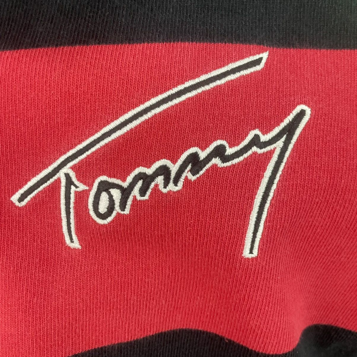 Designer × Vintage vintage Hoodie/sweater Tommy nyc polo rugby - black red Size US S / EU 44-46 / 1 - 9 Thumbnail