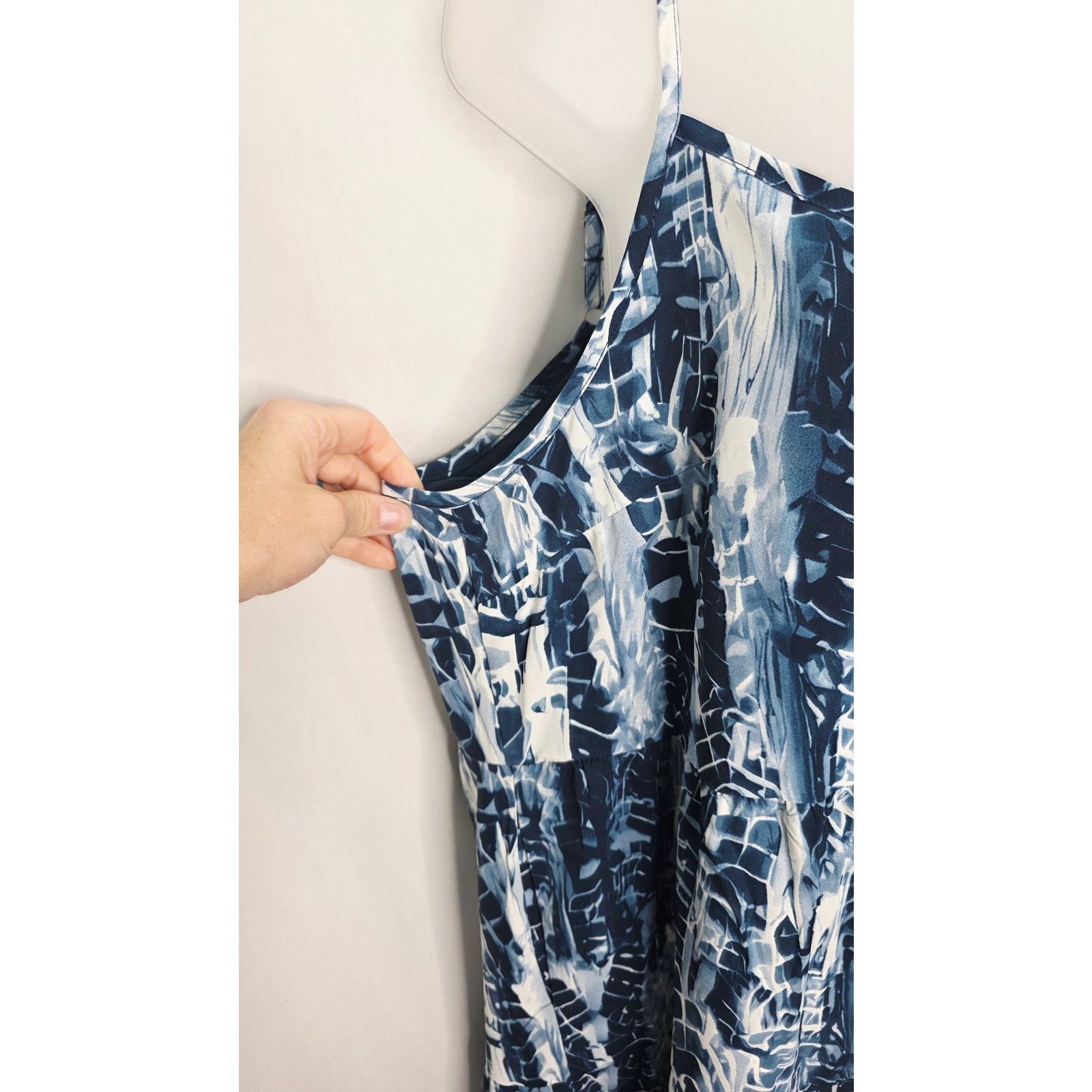 Other Pretty Gardens Boho Blue Tie Dye Casual Tank Maxi Dress Size XXL / US 16-18 / IT 52-54 - 5 Thumbnail