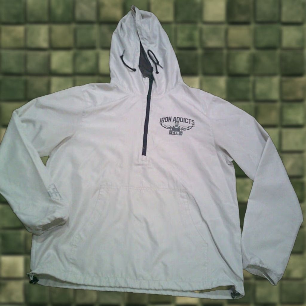 Vintage CT Fletcher Iron Addicts Gym Jacket Medium Gray Windbreaker Hooded Mens Size US M / EU 48-50 / 2 - 1 Thumbnail