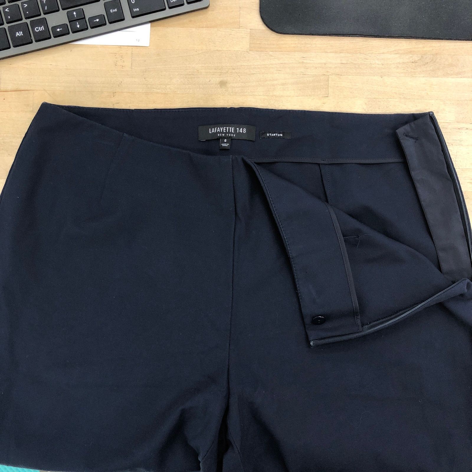 Lafayette 148 Lafayette 148 Sz 6 Pants Stanton Side Zip Crop Stretch Blue Size 28" / US 6 / IT 42 - 13 Thumbnail