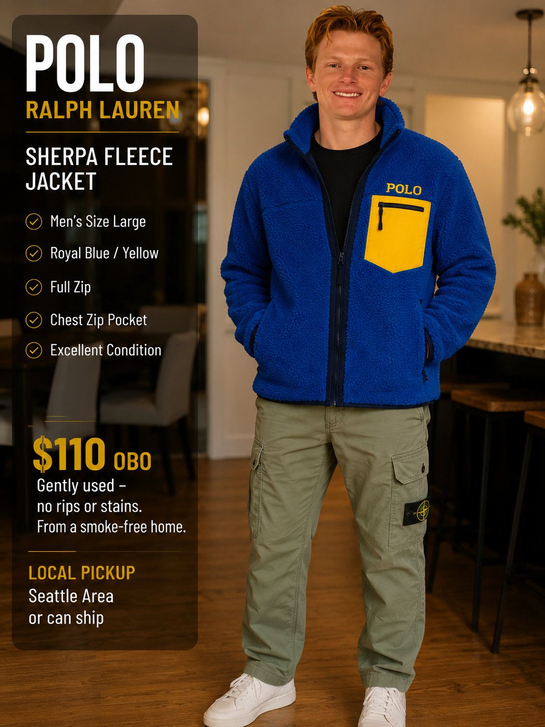 Polo Ralph Lauren Polo Sherpa Fleece Jacket Size US L / EU 52-54 / 3 - 4 Thumbnail