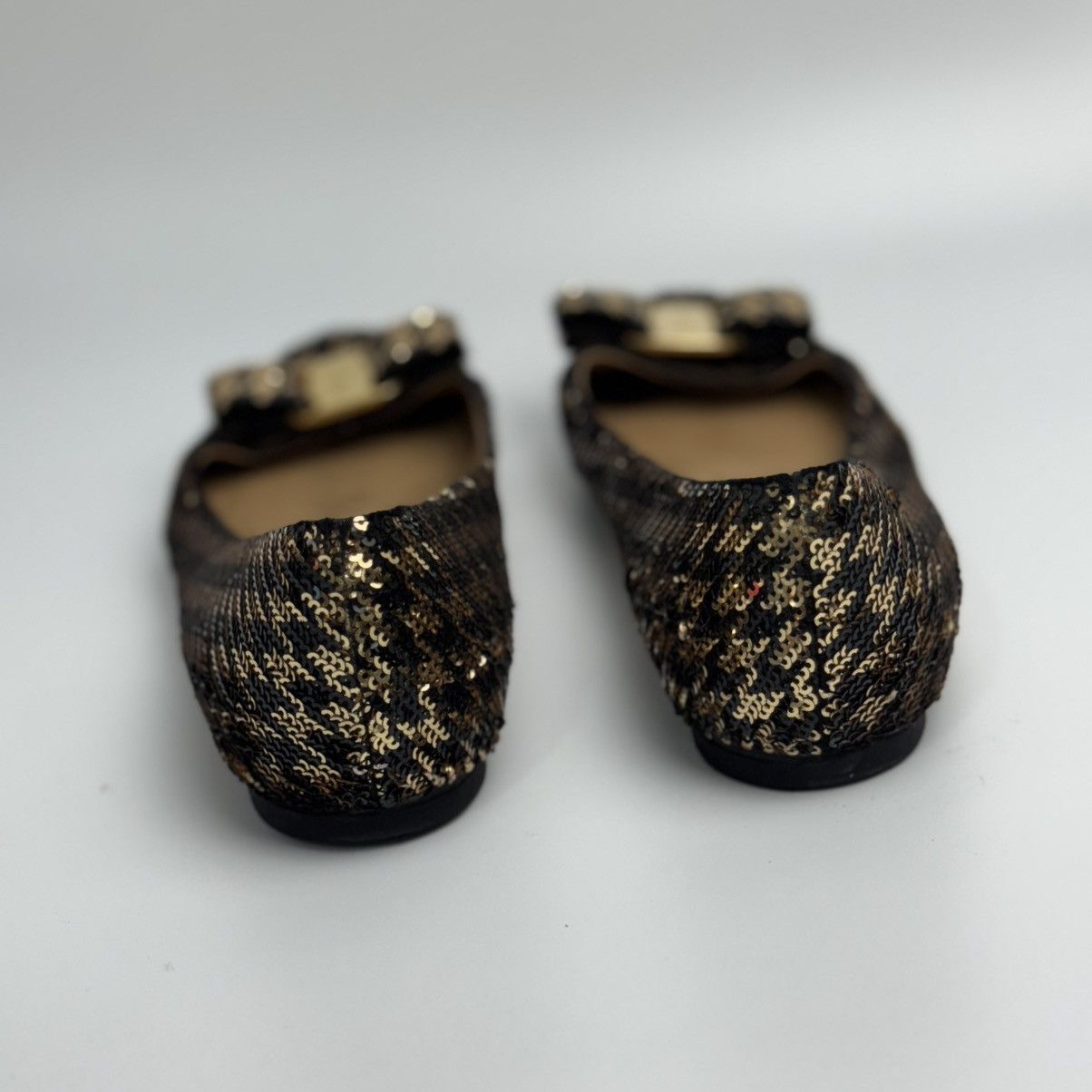 Salvatore Ferragamo Salvatore Ferragamo Varina Coo Ballet Flats Black & Gold🖤✨ Size US 6 / IT 36 - 8 Thumbnail