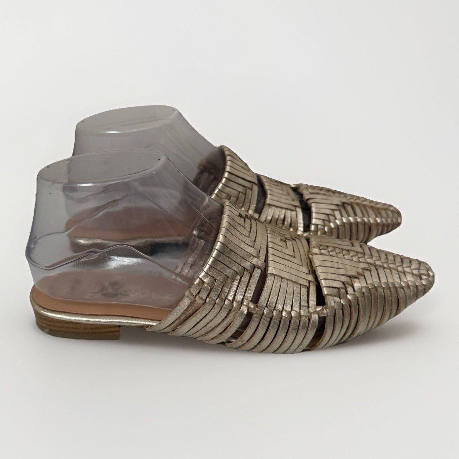 Matisse MATISSE East End Woven Gold Boho Leather Huarache Mules Size US 7 / IT 37 - 1 Thumbnail