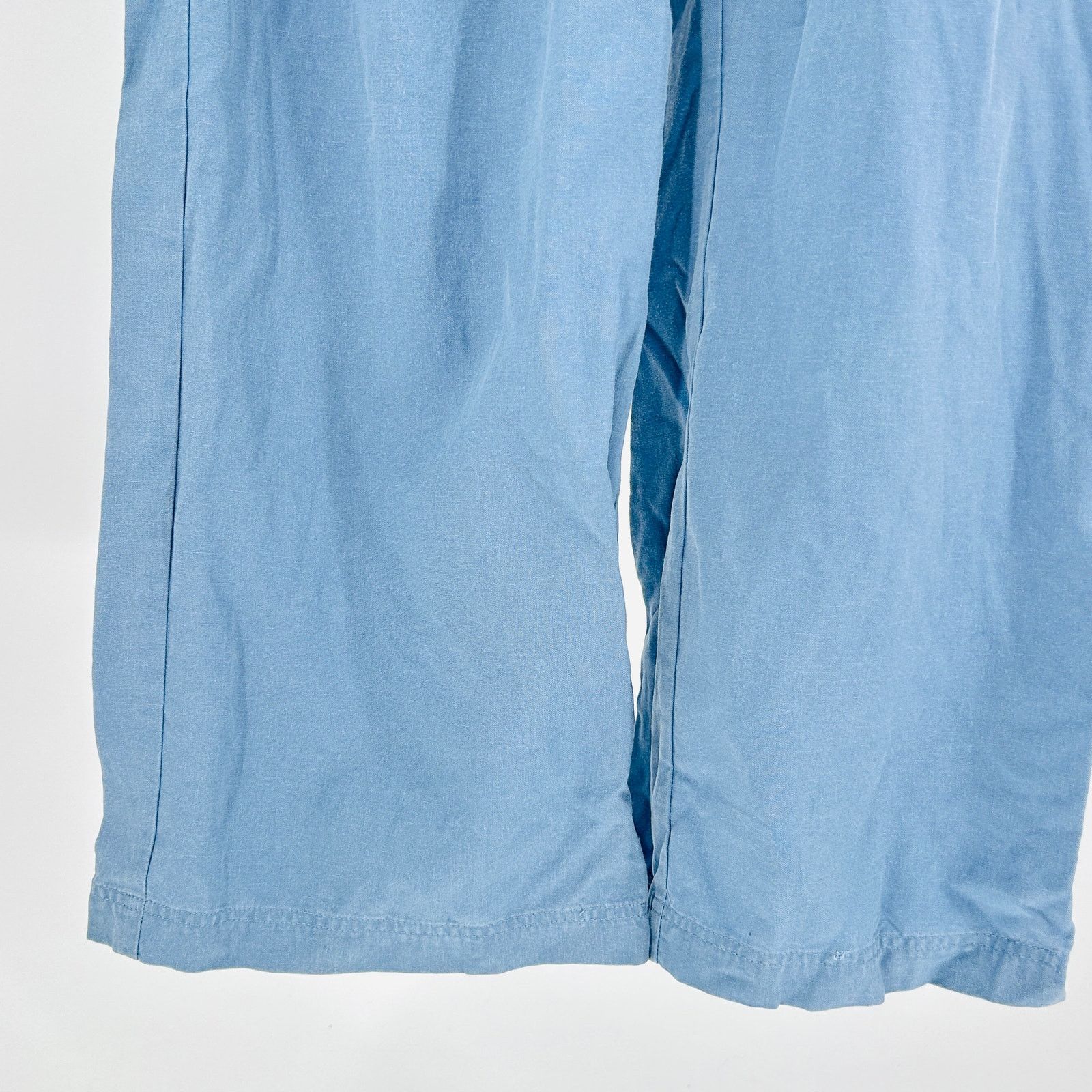 Rag & Bone Y2K Light Blue Linen Blend Button-Front Utility Jumpsuit Size 26" / US 2 / IT 38 - 4 Thumbnail