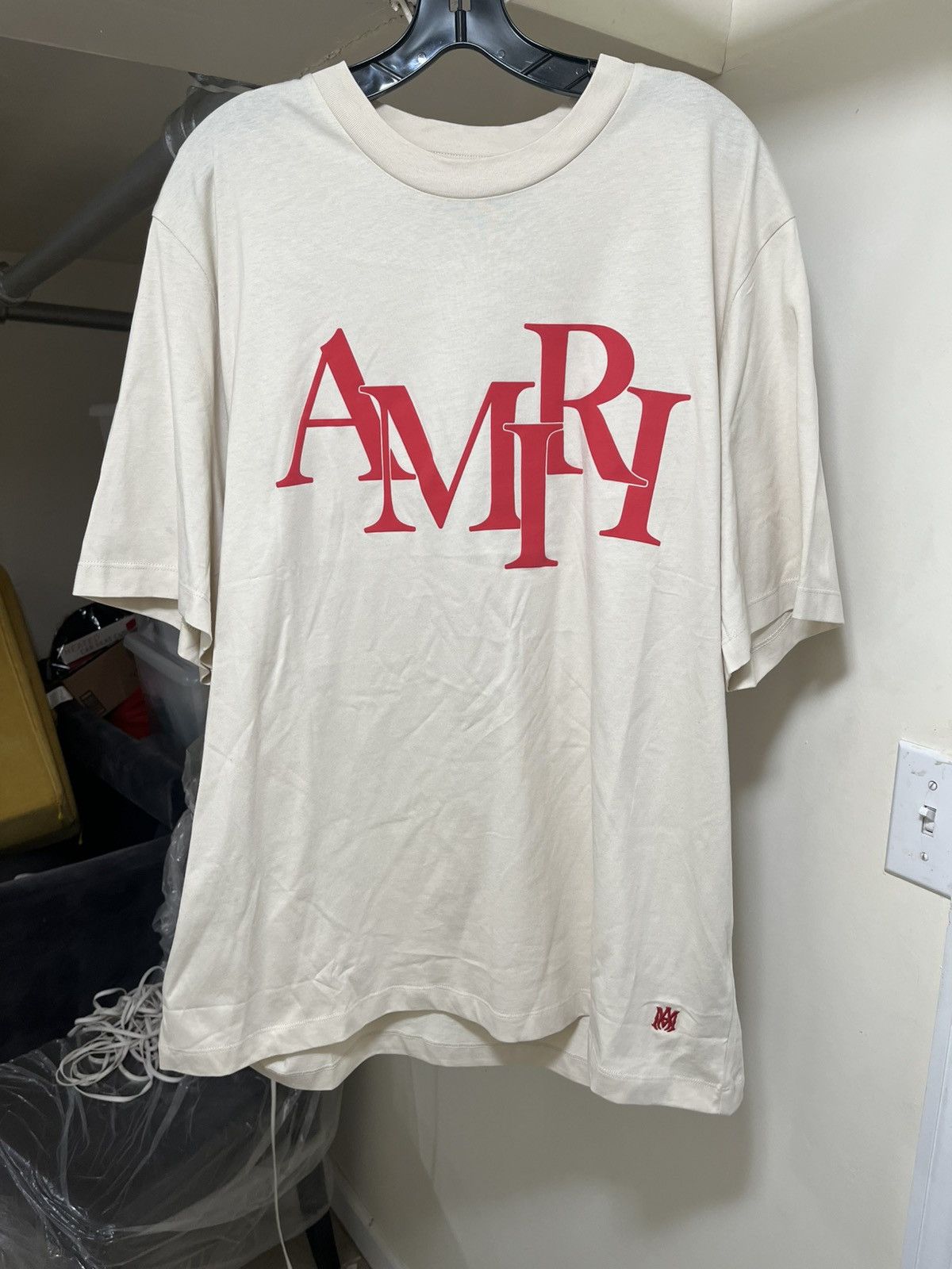 Amiri Amiri Staggered Tee Sz XXL(Cream) Size US XXL / EU 58 / 5 - 1 Thumbnail