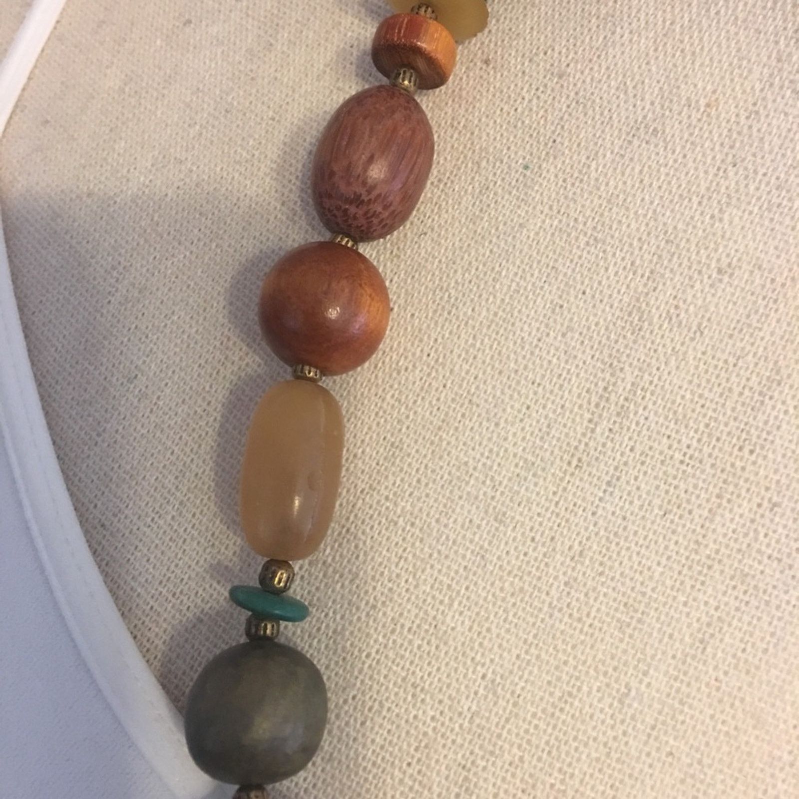 Vintage Vintage wood agate bead necklace Size ONE SIZE - 6 Thumbnail
