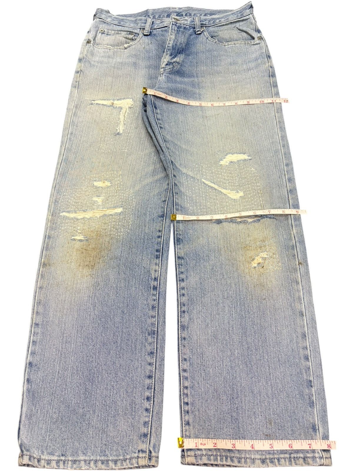 Uniqlo Vintage Japanese Uniqlo Sashiko Style Distressed Jeans Size US 30 / EU 46 - 8 Thumbnail