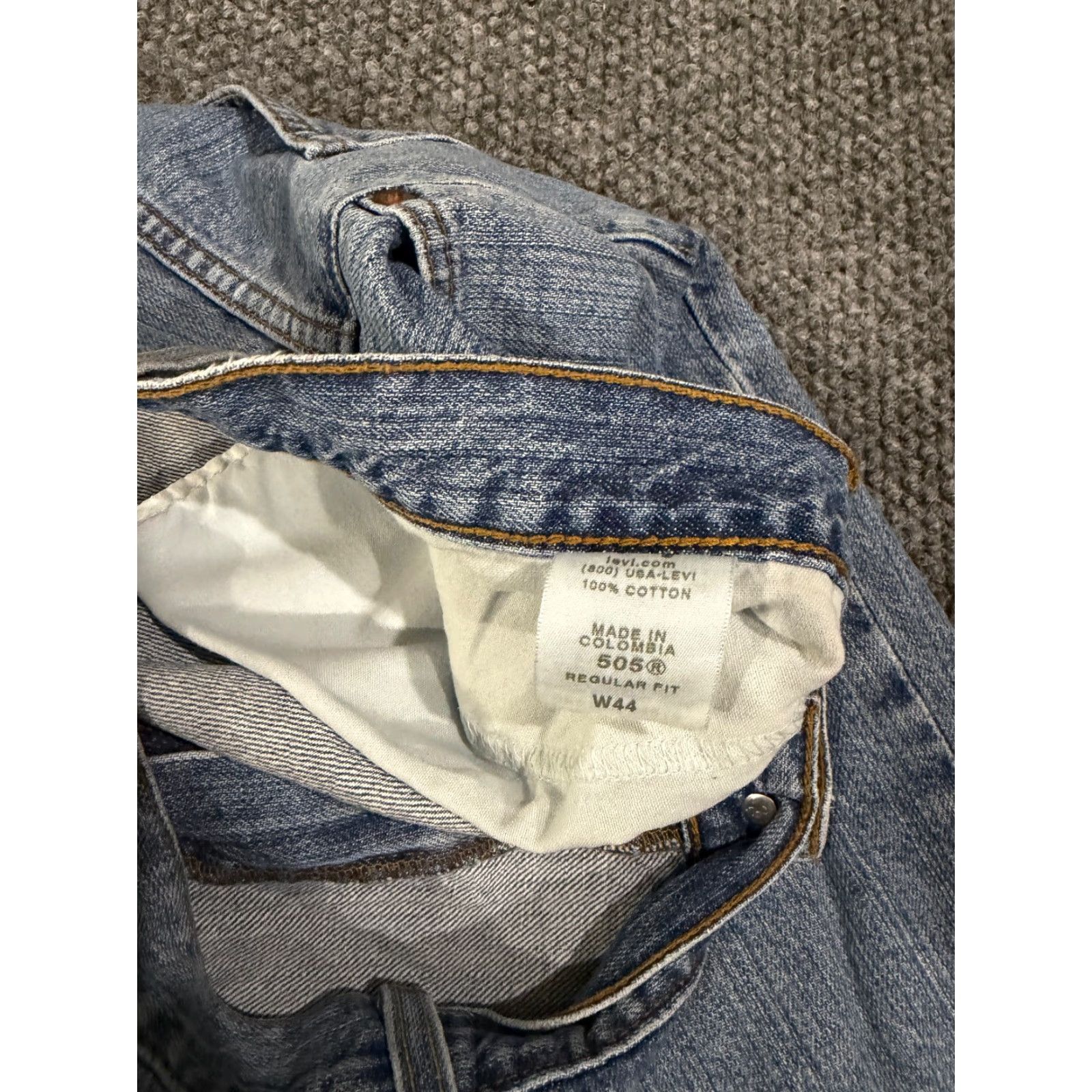 Levi's Levi's 505 Shorts Mens 44 Denim Blue Light Wash Classic Retro Camouflage 5-Pocket Design Regular Fit Summer Spring Fall Size US 44 / EU 60 - 4 Thumbnail