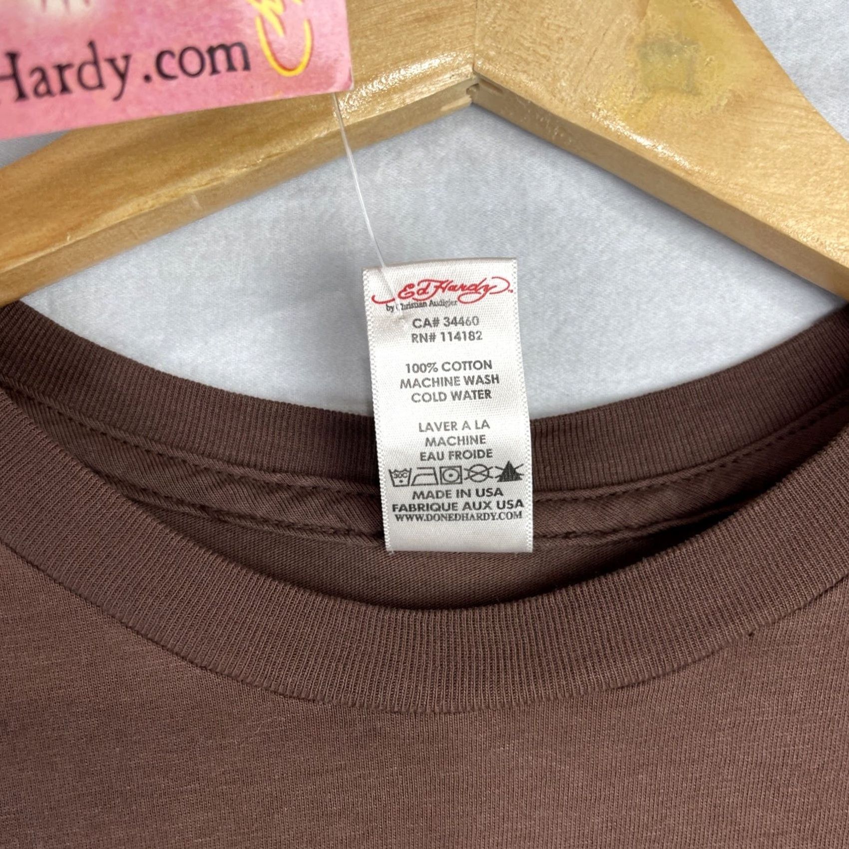 Ed Hardy VINTAGE Ed Hardy Shirt Mens XL Brown Dragon Tattoo Short Sleeve Made In USA Y2K Size US XL / EU 56 / 4 - 7 Thumbnail