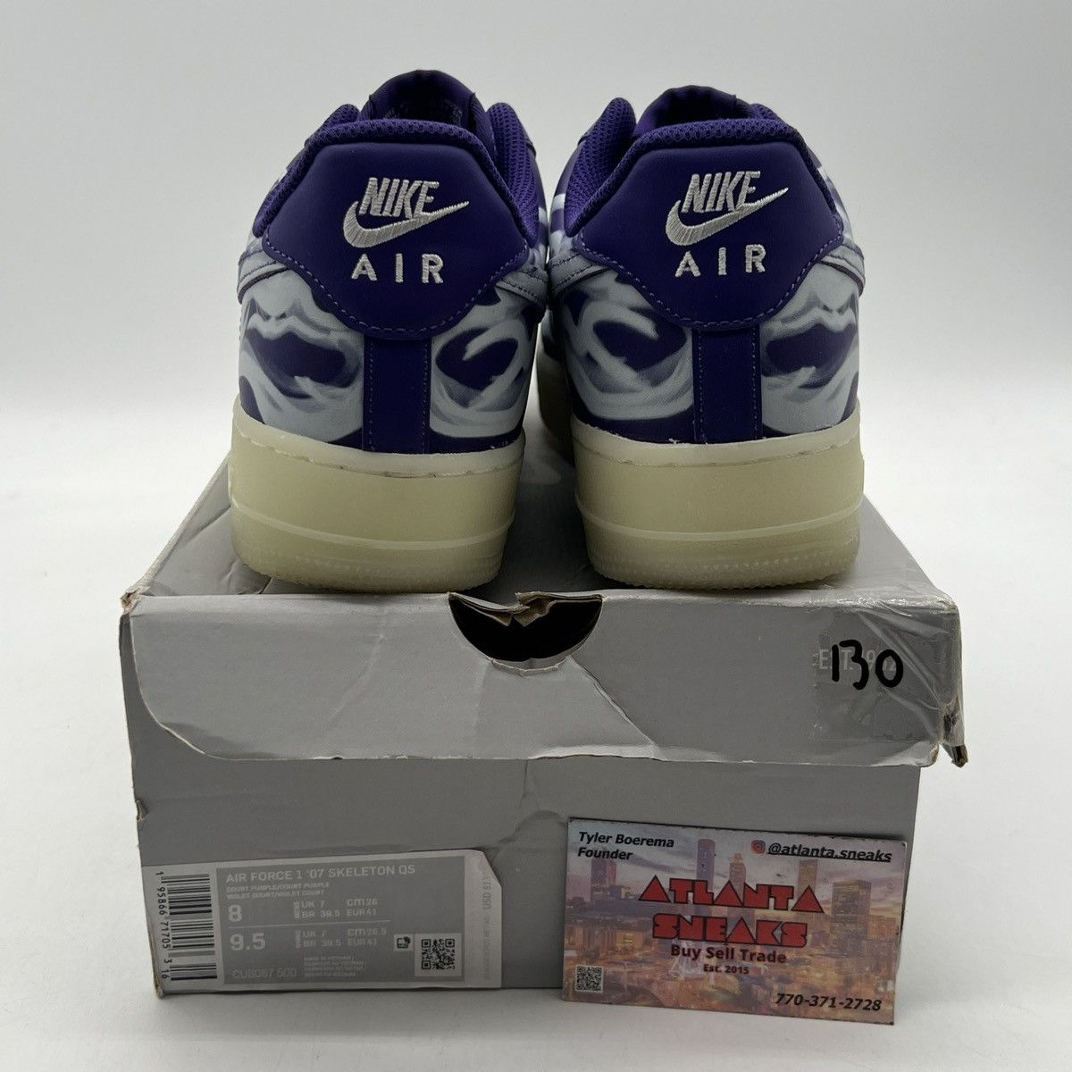 Nike Air Force 1 purple skeleton Size US 8 / EU 41 - 3 Thumbnail
