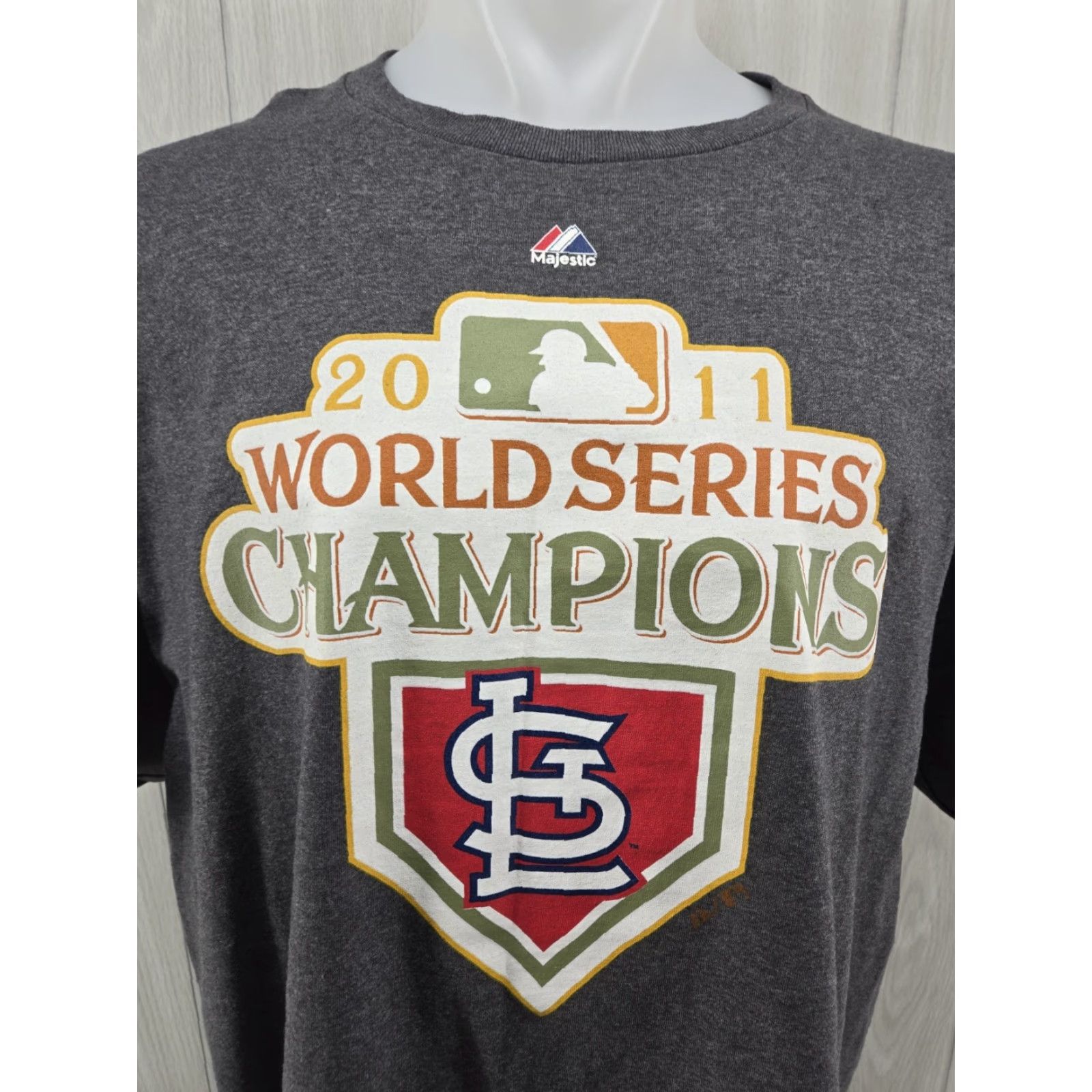 Vintage VINTAGE St. Louis Cardinals 2011 World Series Champions T-Shirt 2XL Gray Mens Short Sleeve Crew Neck Graphic Print Majestic Size US XXL / EU 58 / 5 - 3 Thumbnail