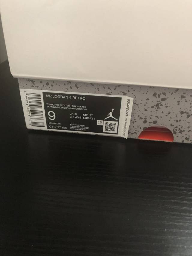 Jordan Brand Nike Air Jordan 4 Retro White Oreo - authentic Size US 11 / EU 44 - 8 Thumbnail