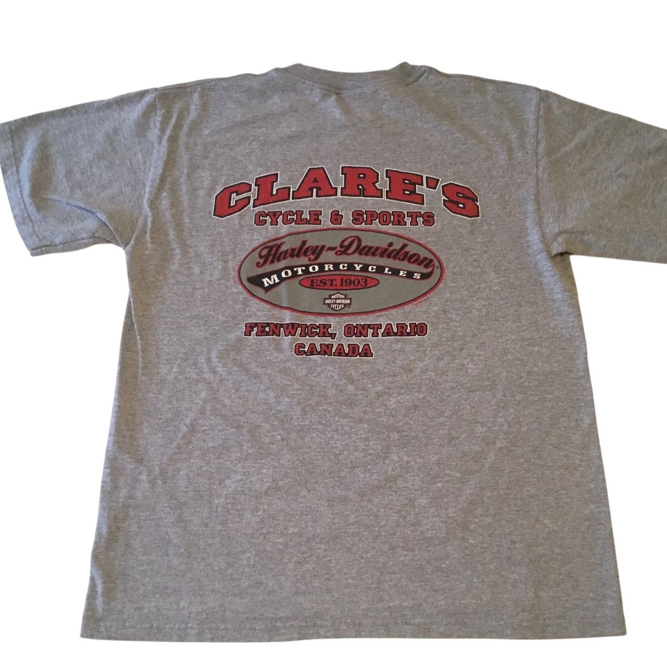 Harley Davidson Harley Davidson T-Shirt Gray Fenwick Ontario Canada Large Size US L / EU 52-54 / 3 - 3 Thumbnail