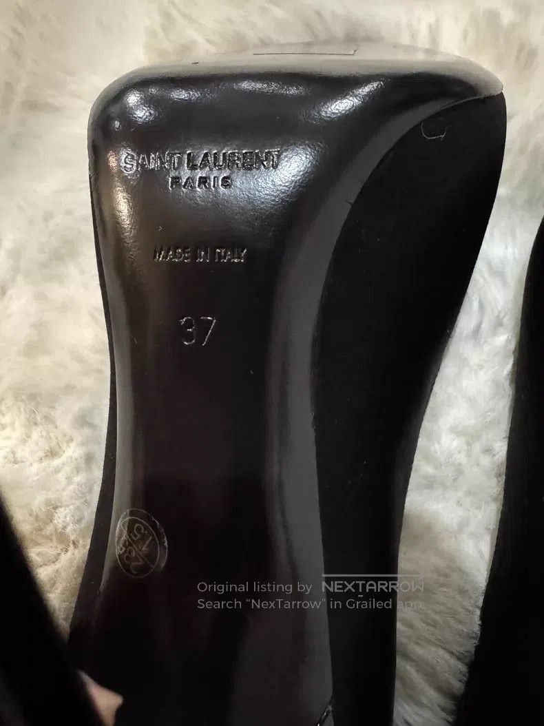 Saint Laurent Paris Saint Laurent Paris Crystal-Adorned Satin High-Heeled Shoe Size US 6.5 / IT 36.5 - 8 Thumbnail