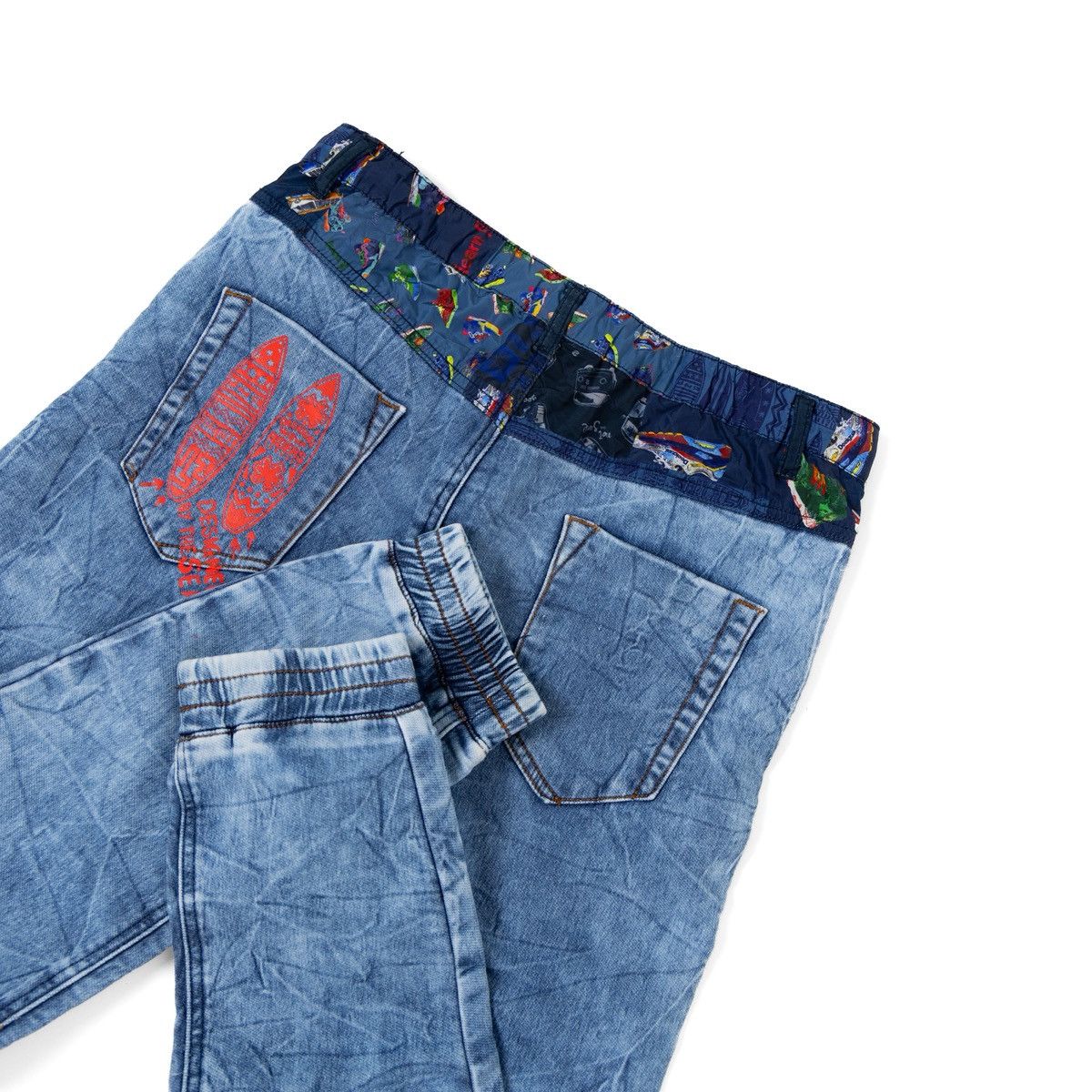 Desigual Desigual Girls Blue Denim Jogger Pants Elastic Waist Printed Size 27" / US 4 / IT 40 - 4 Thumbnail