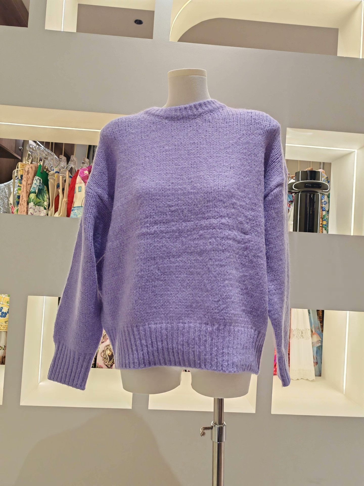 Other ChinStudio Light Purple Crew Neck Sweater Size S / US 4 / IT 40 - 1 Thumbnail