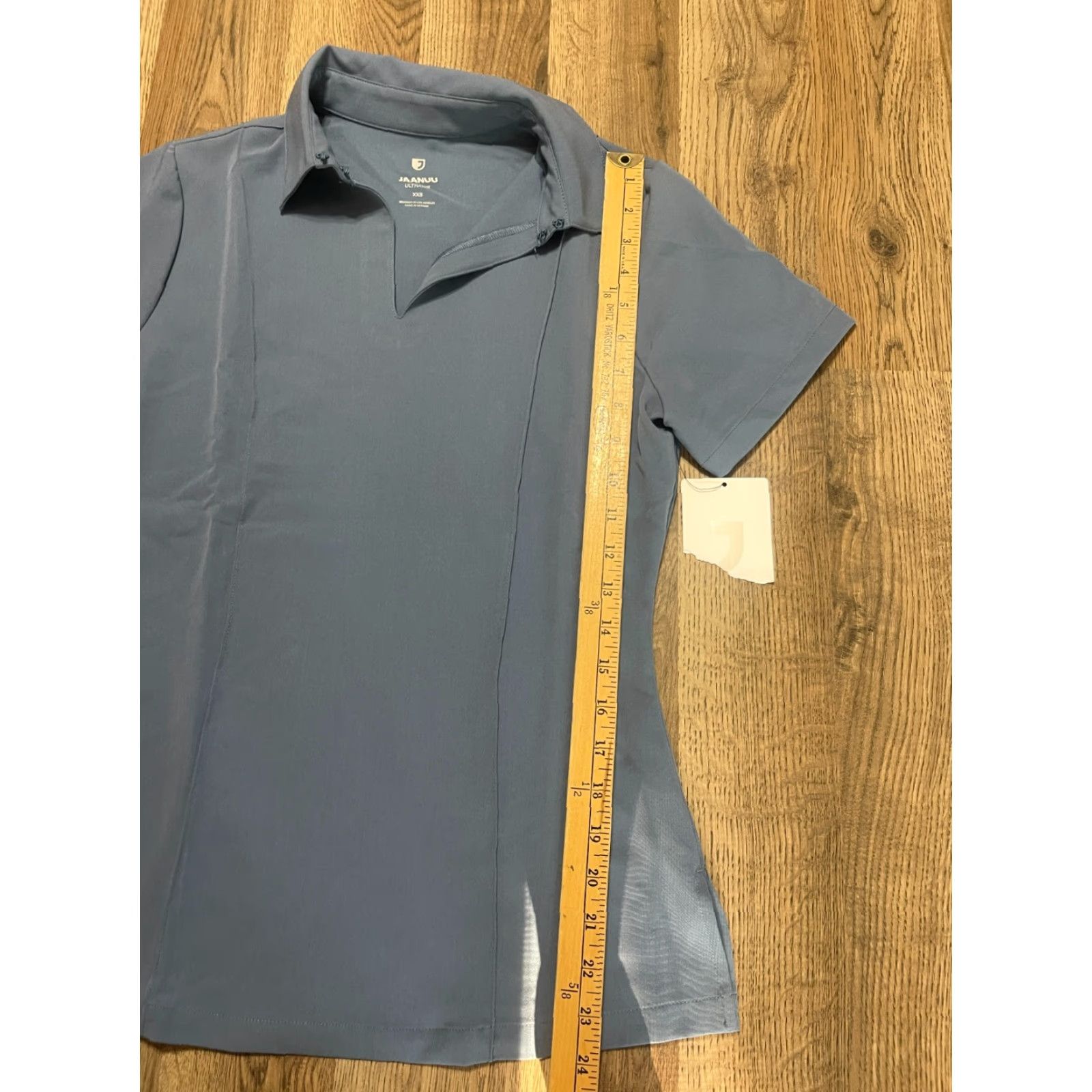 Vintage Jaanuu Shirt Womens XXS Blue Collared V-Neck NWT Polo casual Modern Basic 2XS Short Sleeve Pull-over Solid NWT Size XXS / US 00 / IT 34 - 7 Thumbnail