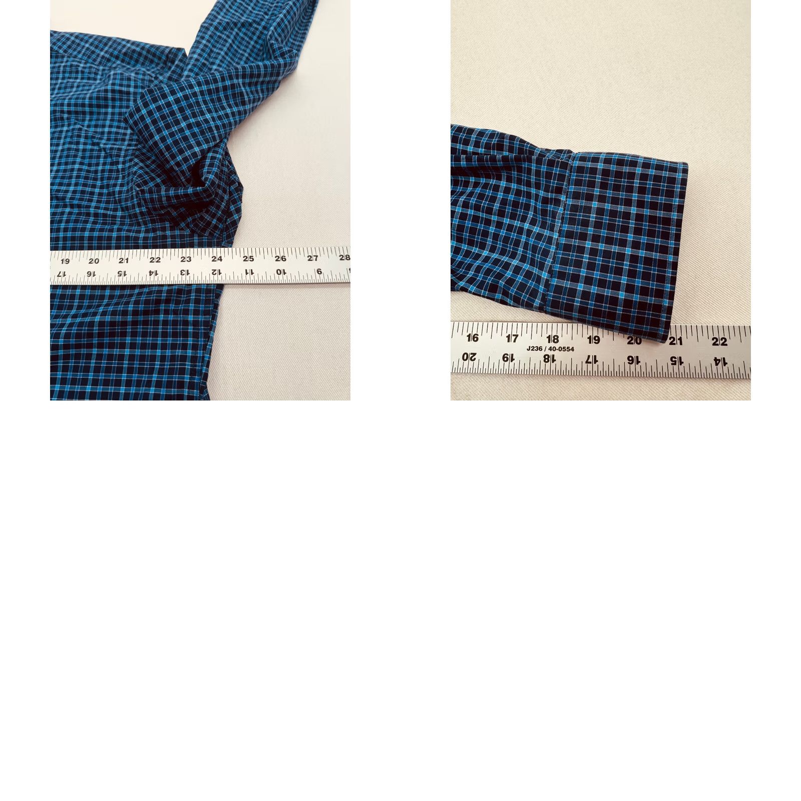 BUGATCHI BUGATCHI Blue Check Dress Shirt Long Sleeve Button Up Mens XL 2XL Shaped Fit Cotton Shirt Size US XXL / EU 58 / 5 - 8 Thumbnail