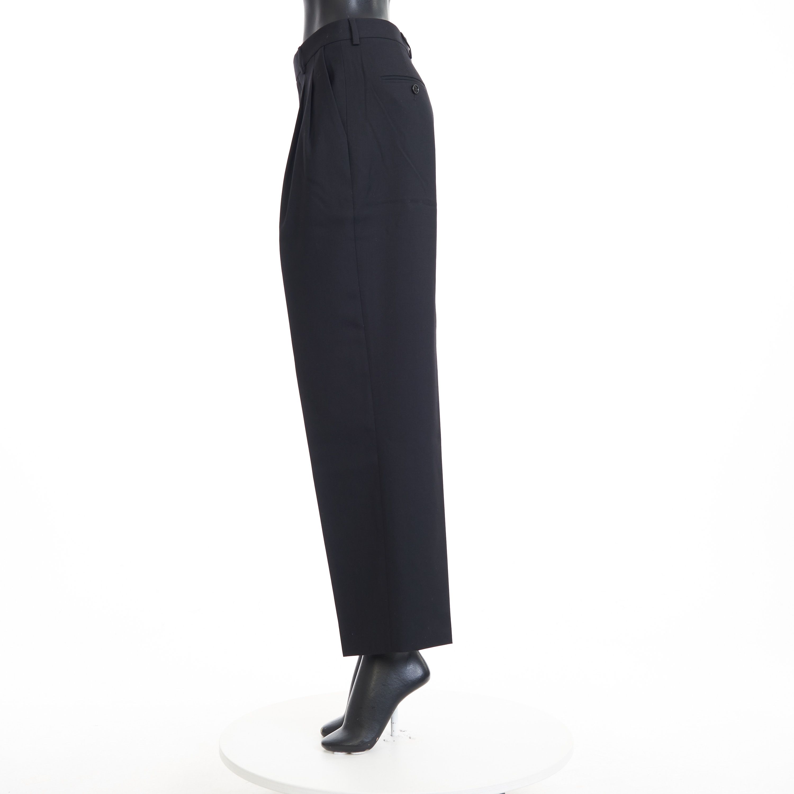 Celine Double-pleated High Waist Margaret Pants In Wool Gabardine Size 26" / US 2 / IT 38 - 3 Thumbnail