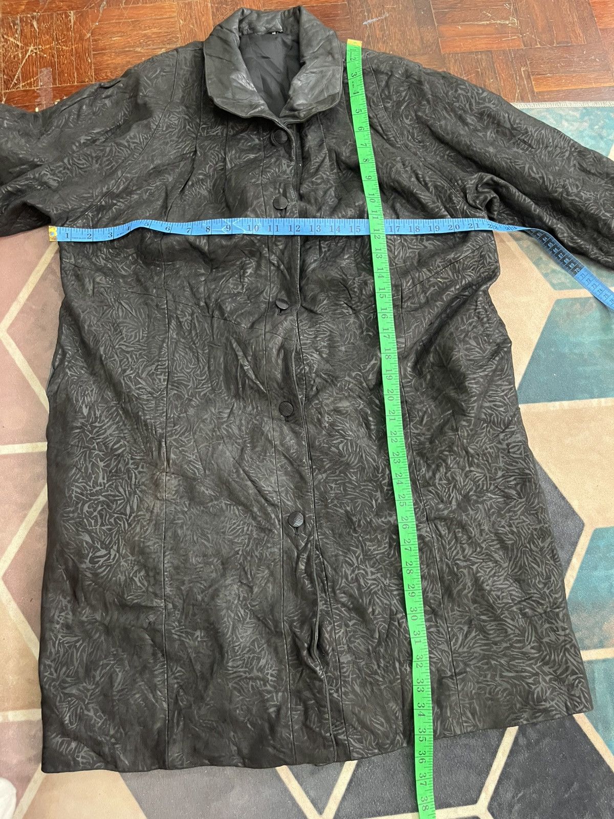 Genuine Leather 💥TRUE VINTAGE 80s Unbrand Leather Heavy Jackets Fullprinted Size L / US 10 / IT 46 - 9 Thumbnail