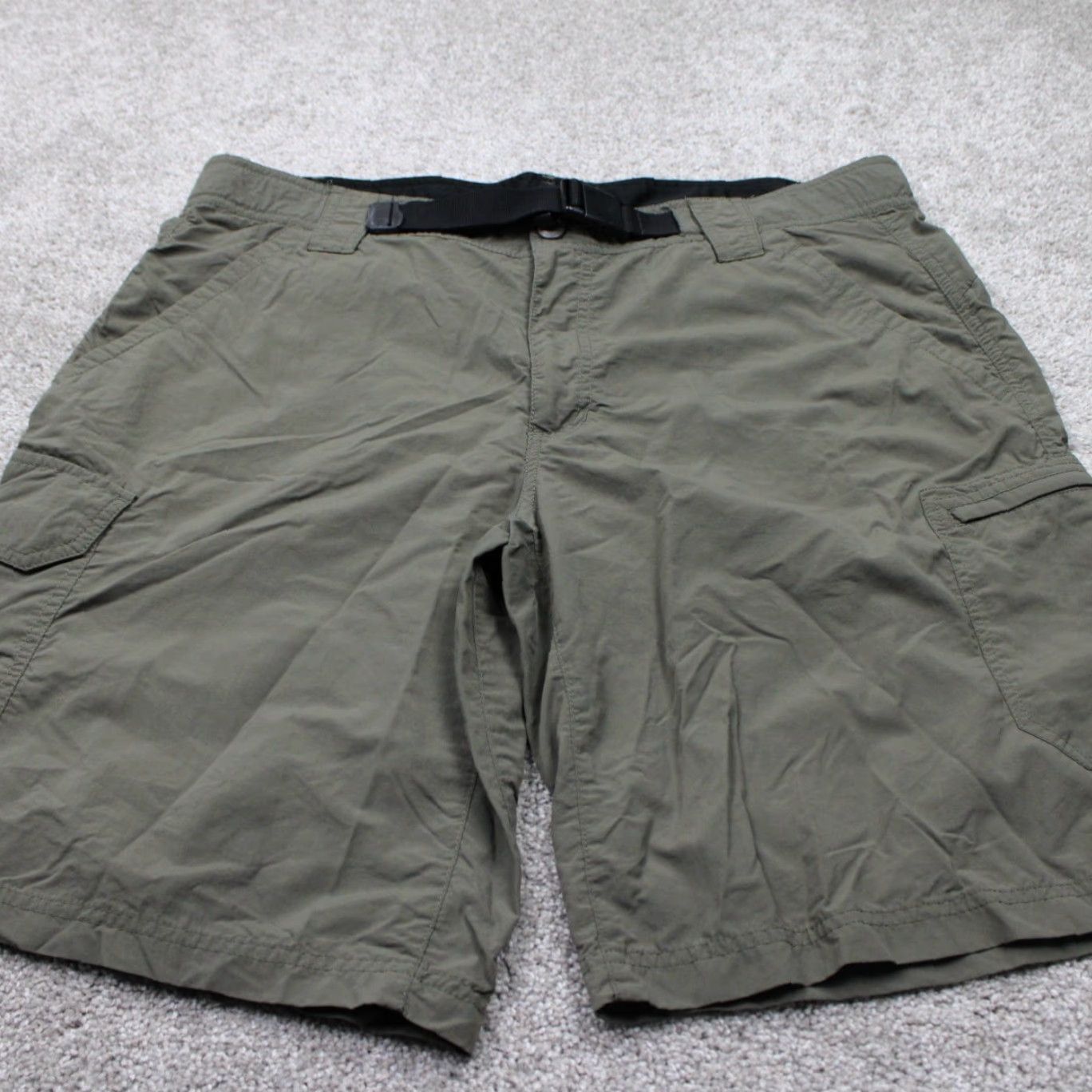 Eddie Bauer Eddie Bauer Mens 38 Sport Shorts Green Cotton Nylon Cargo Pocket 10" Inseam Belted Casual Travel Workwear Chin o Size US 38 / EU 54 - 2 Thumbnail