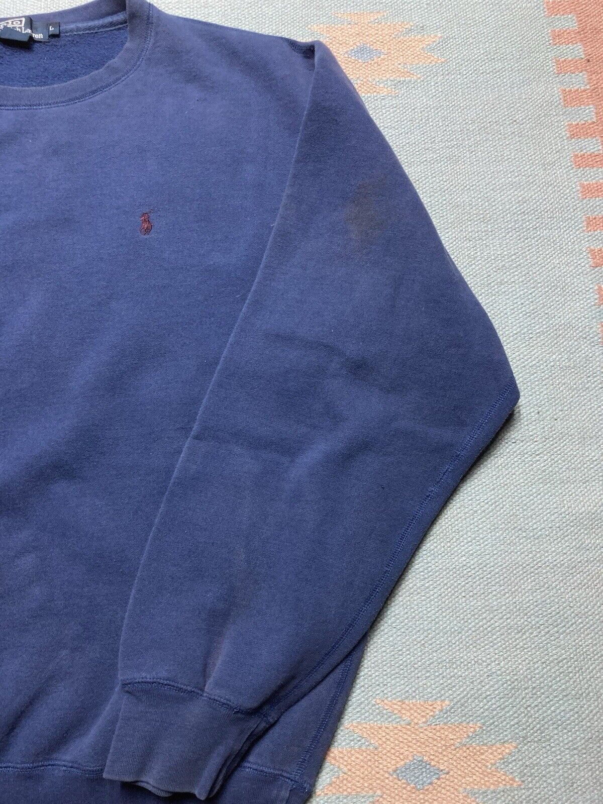 Polo Ralph Lauren × Vintage VTG crewneck sweatshirt polo Ralph Lauren faded blue blank L Size US L / EU 52-54 / 3 - 6 Thumbnail