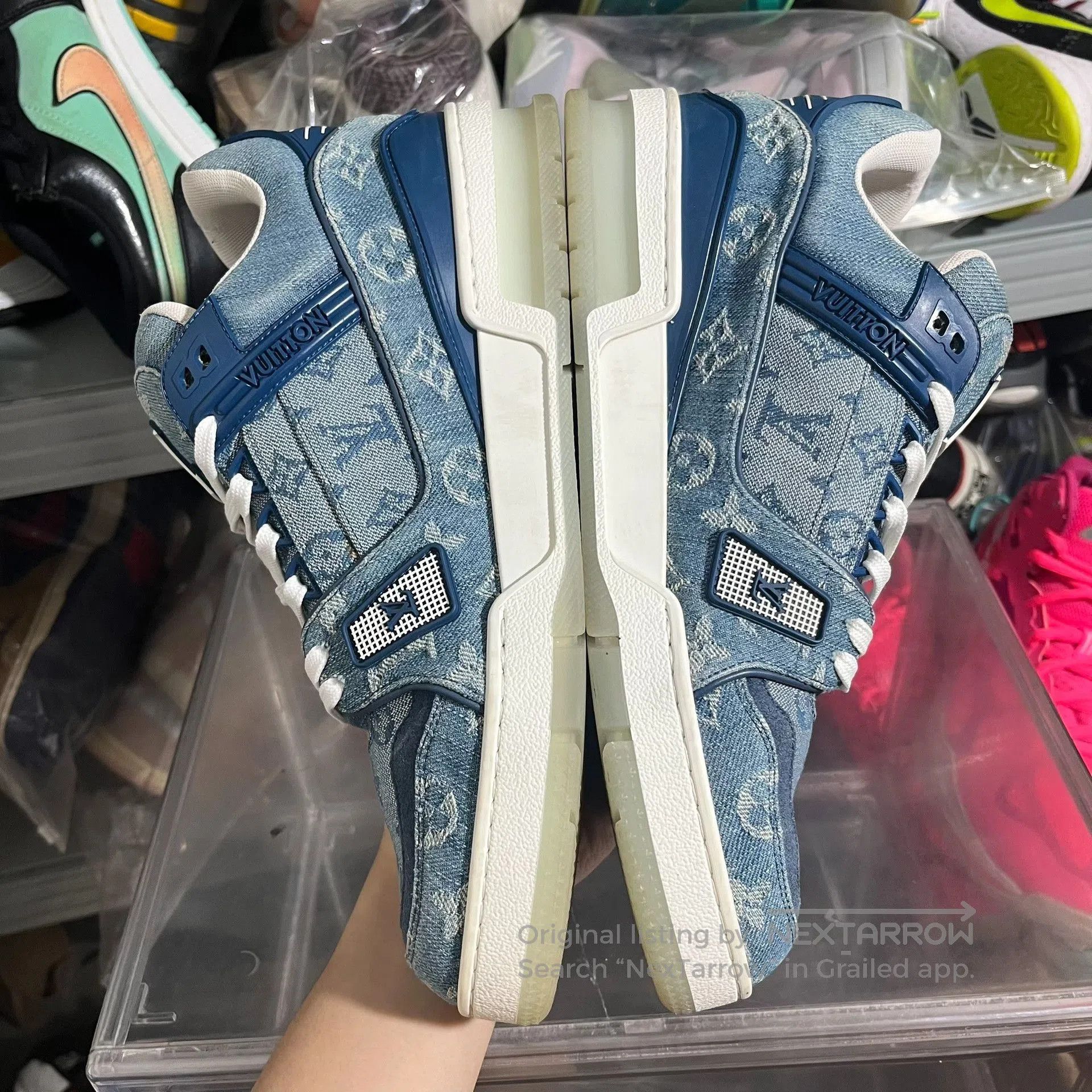 Louis Vuitton Louis Vuitton Trainer Blue Denim Low. Size US 8.5 / EU 41-42 - 4 Thumbnail