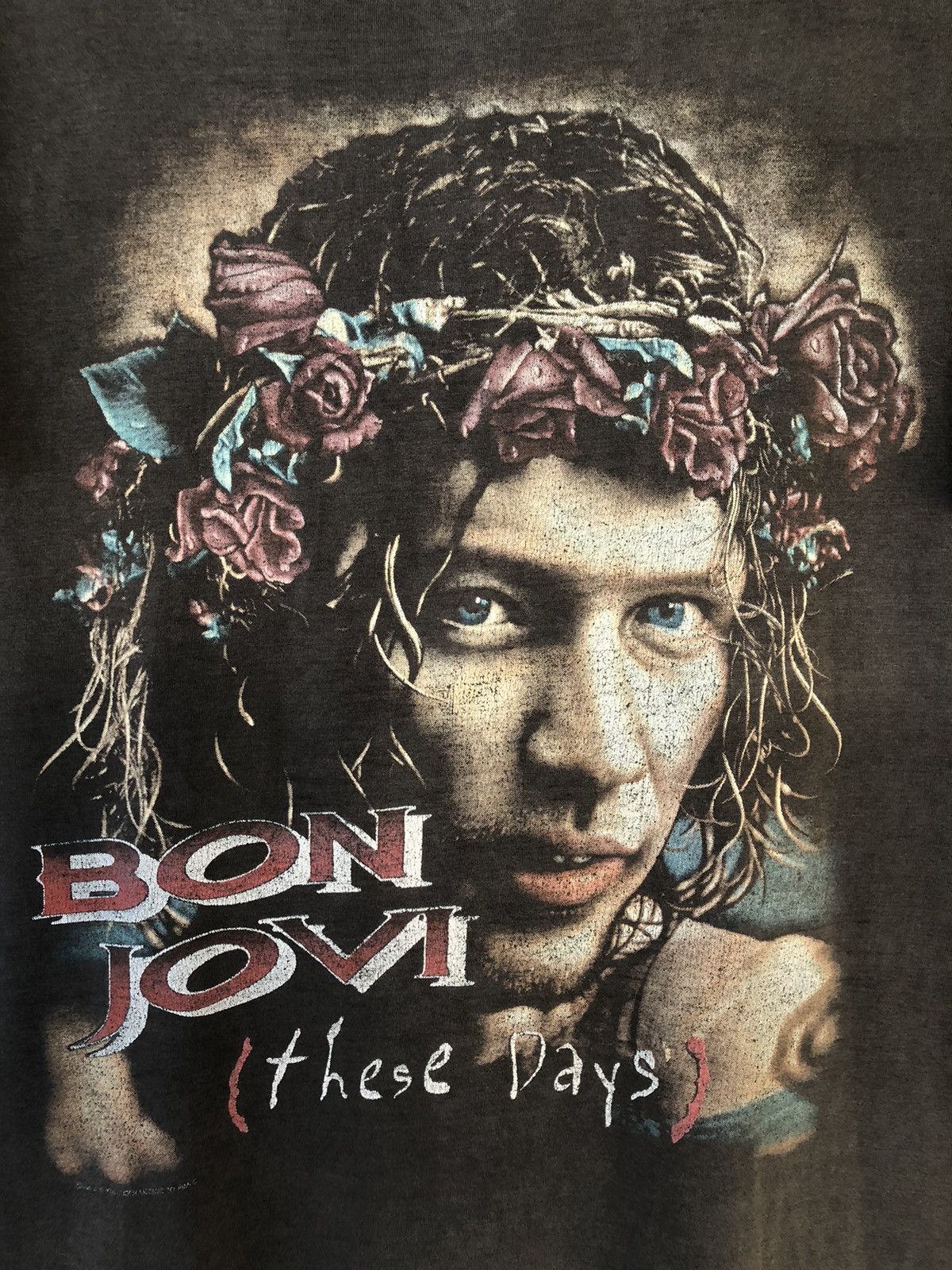 Band Tees × Vintage Thrashed 📍Vintage 90s BON JOVI Bootleg Tee Size US L / EU 52-54 / 3 - 4 Thumbnail