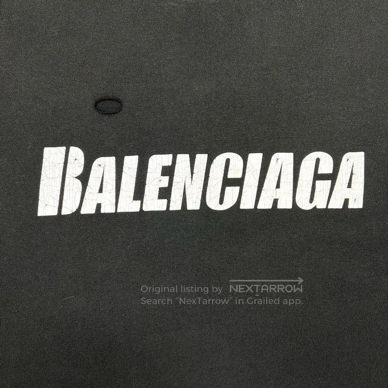 Balenciaga Balenciaga Black Destroyed Classic Letter Logo Distressed Size US XS / EU 42 / 0 - 4 Thumbnail