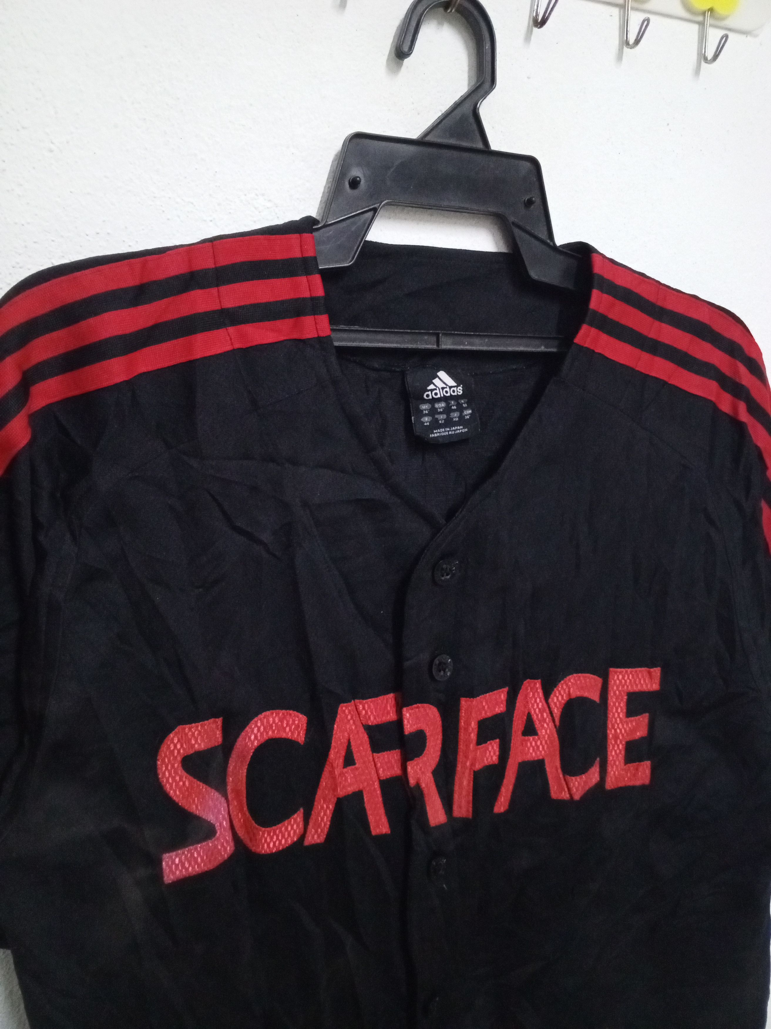 Adidas 2006- SCARFACE ×ADIDAS BUTTON JERSEY SHIRT Size US L / EU 52-54 / 3 - 4 Thumbnail