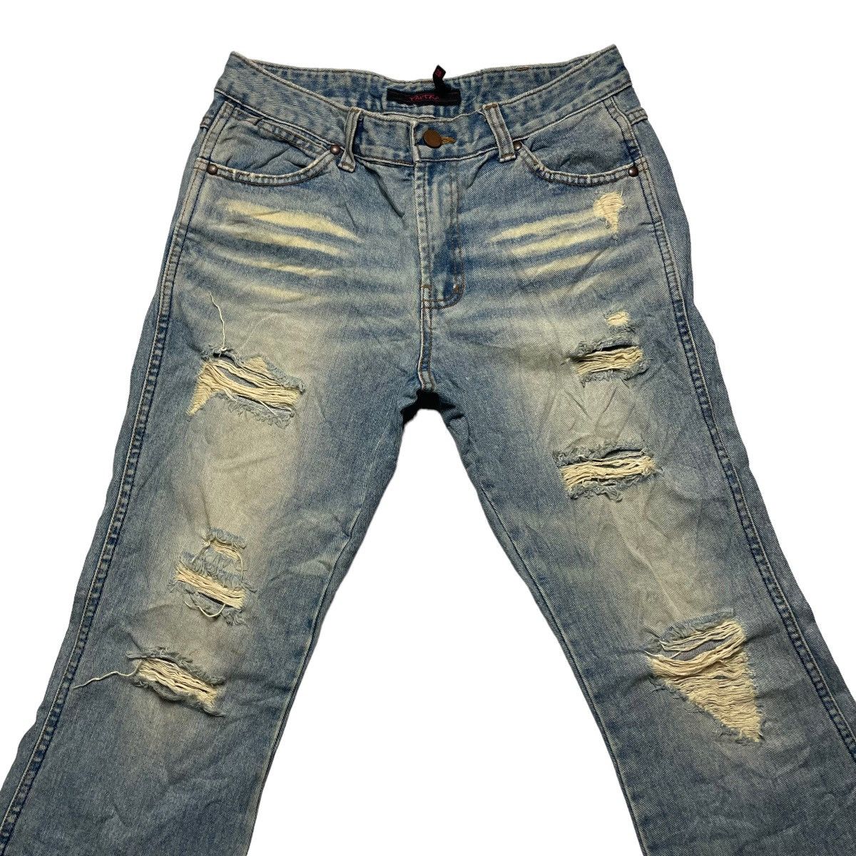 If Six Was Nine 🇯🇵 SUPER FLARE TANTRA DISTRESSED RUSTY DENIM PANTS Size US 29 - 3 Thumbnail