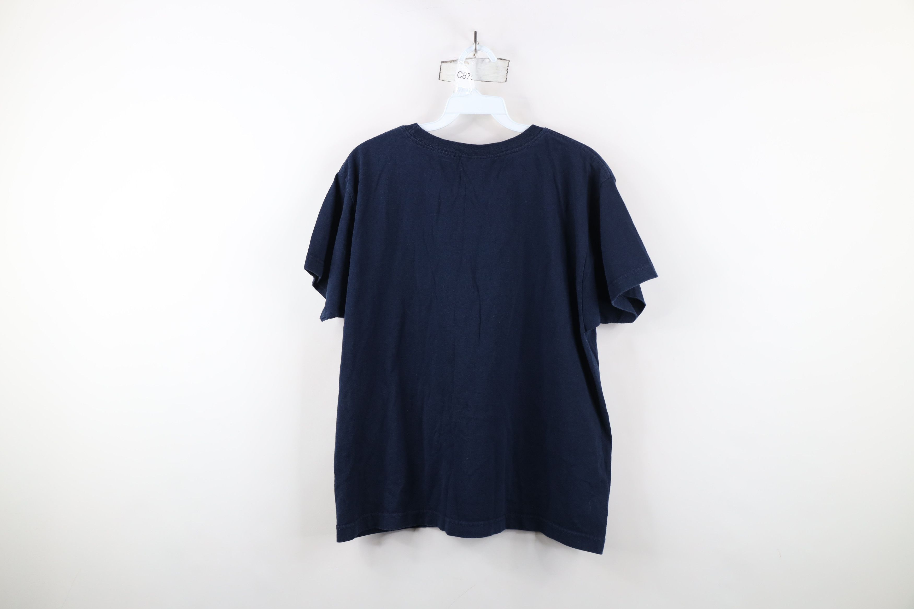 Reebok × Vintage Vintage 90s Reebok Spell Sports Short Sleeve T-Shirt Blue Size L / US 10 / IT 46 - 12 Thumbnail