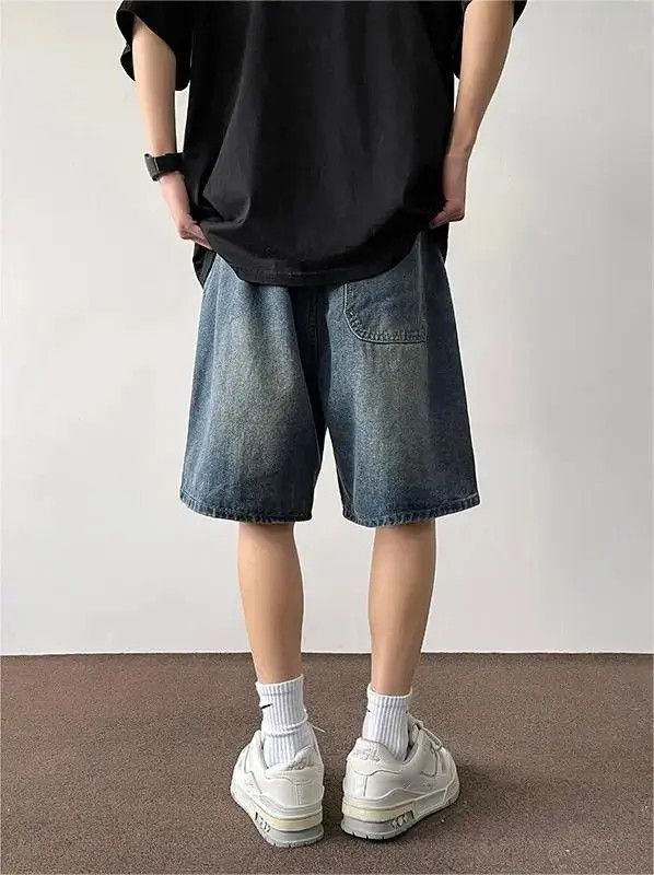 Japanese Brand Retro straight leg patchwork denim shorts Size US 32 / EU 48 - 4 Thumbnail