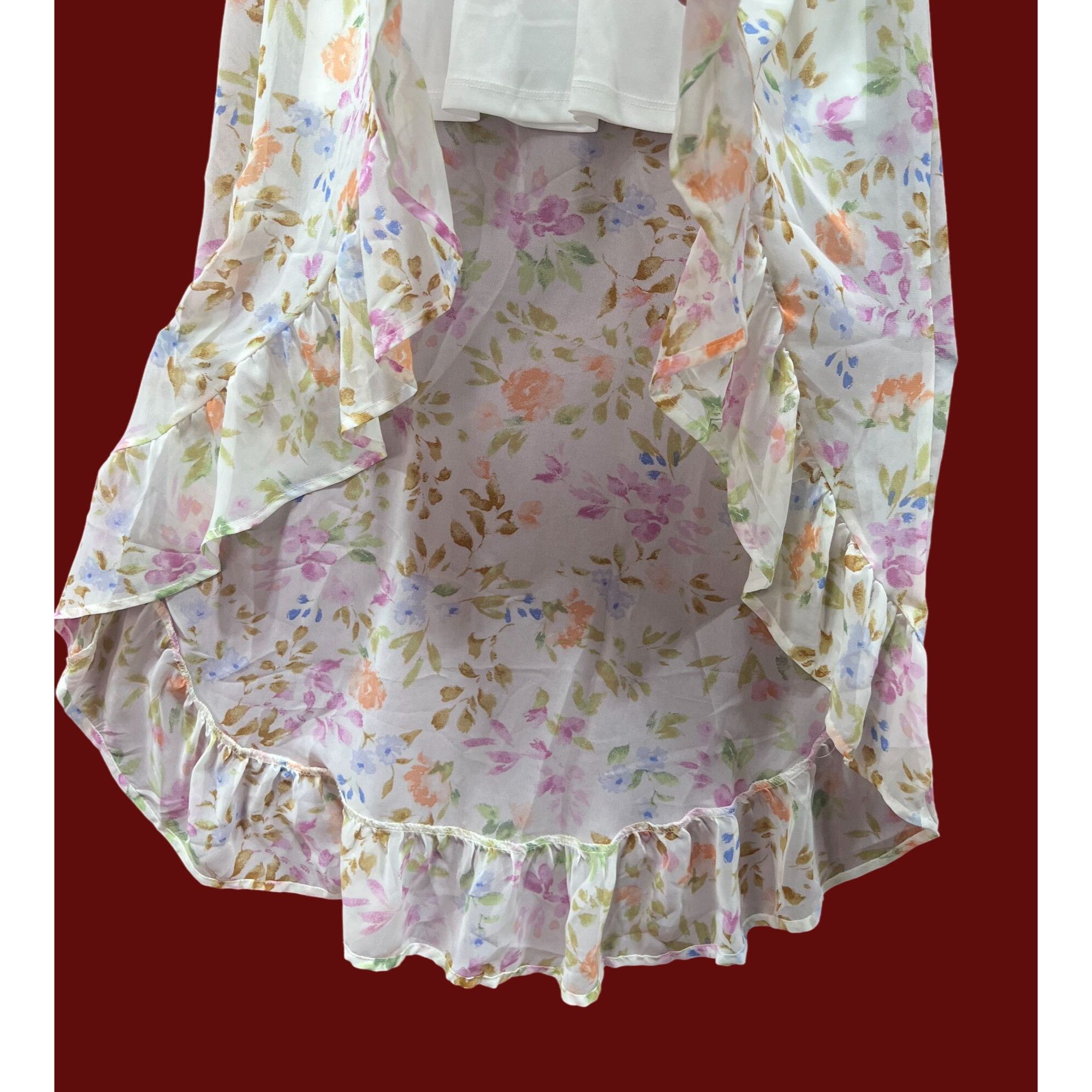 rue21 Rue 21 - Women's Summer Sleeveless High Low Hem Ruffle Flora Size XXS / US 00 / IT 34 - 9 Thumbnail