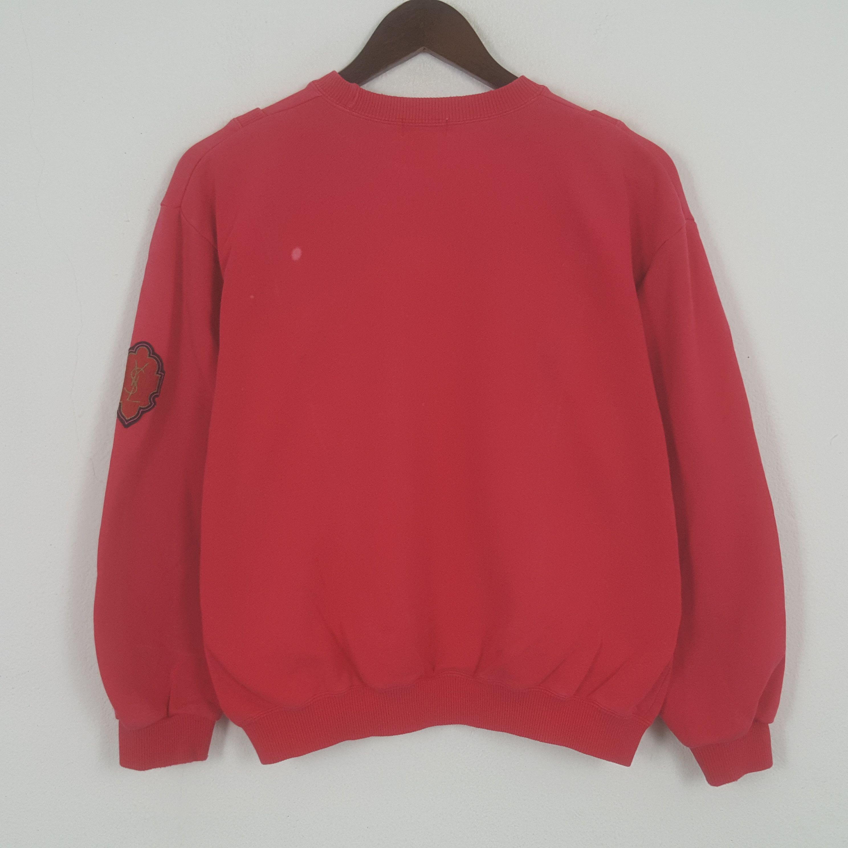 Vintage × Yves Saint Laurent Vintage Yves Saint Laurent Embroidery Logo Sweatshirt Size US L / EU 52-54 / 3 - 2 Thumbnail