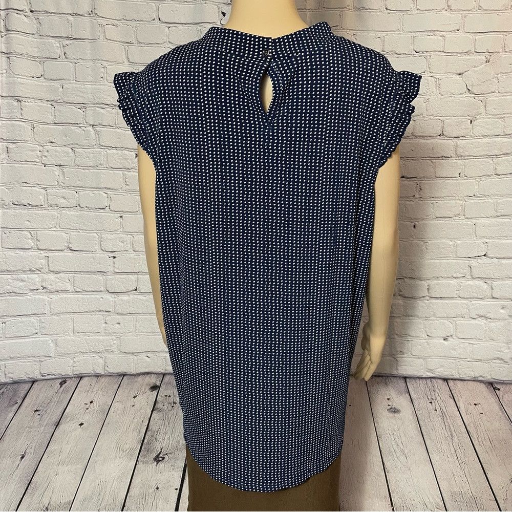 Adrianna Papell NWT New $59 Adrianna Papell Navy Polka Dot Ruffled Mock Nec Size 3XL / US 20-22 - 4 Thumbnail