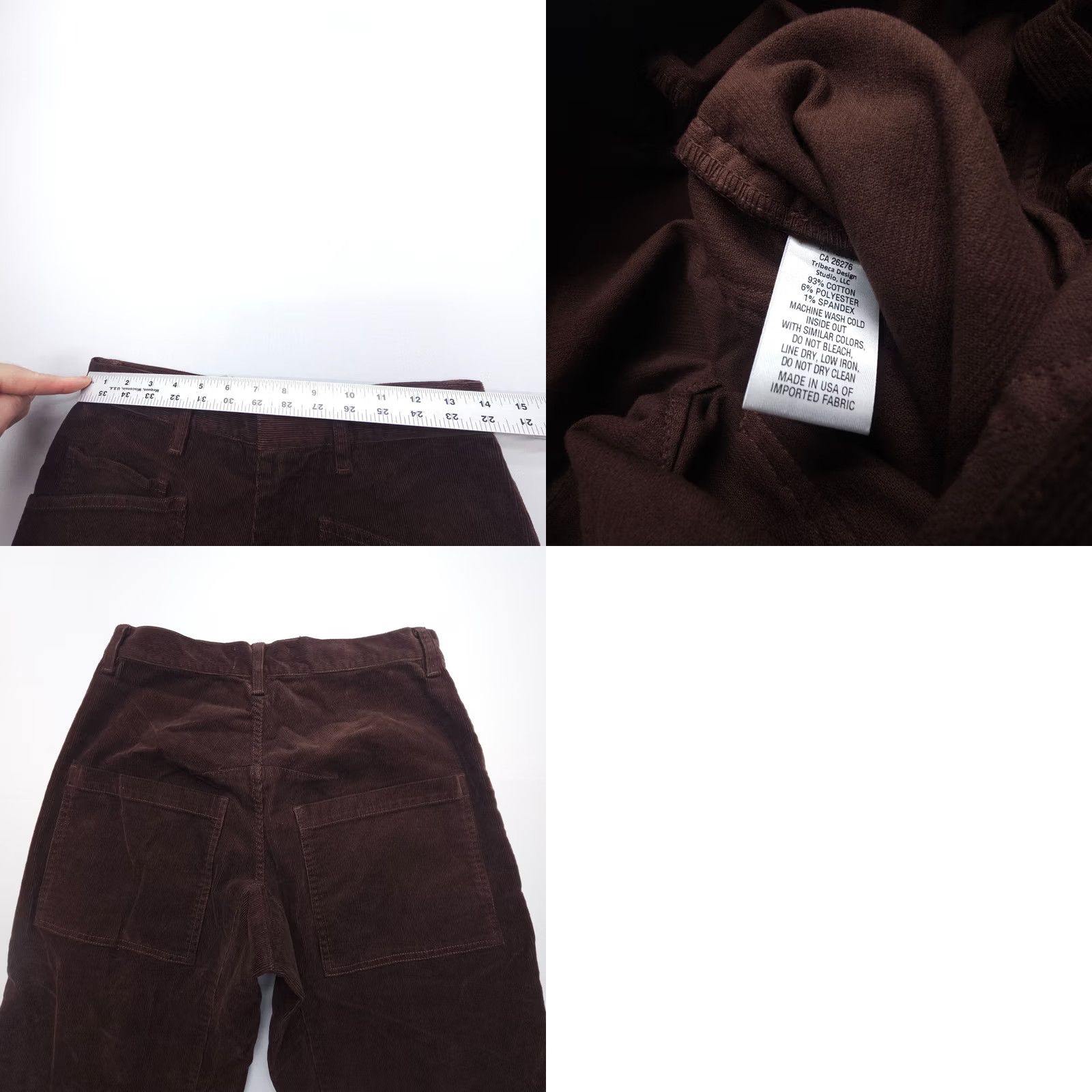 Nili Lotan Nili Lotan Shon Pants Womens 00 Espresso Corduroy High Rise Wide-Leg EUC Brown Cotton Blend Regular 26in Inseam Fashion Pants Womens Size 24" / US 00 / IT 34 - 8 Thumbnail