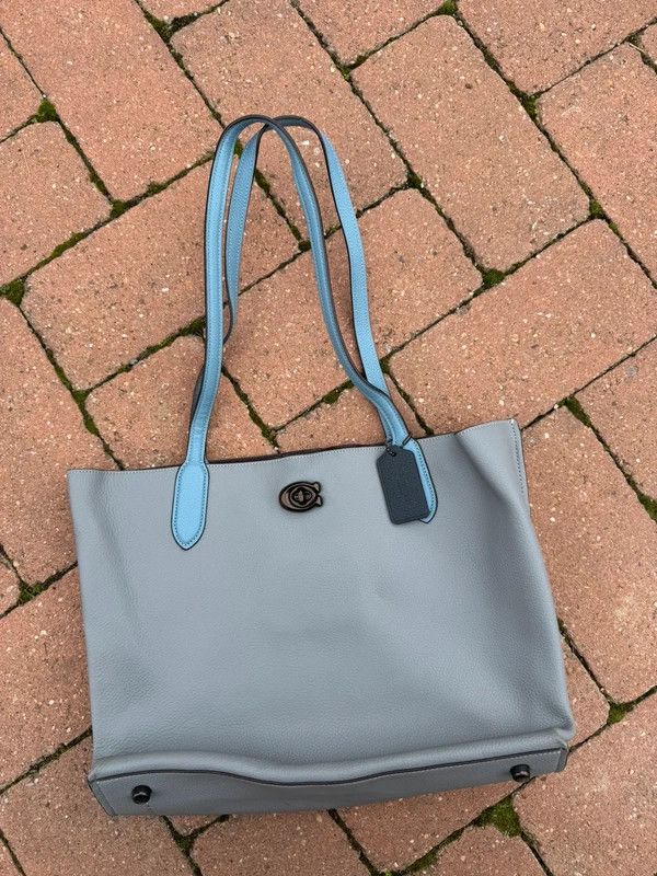 Coach Coach Willow Tote Bag Leather Grey Blue Size ONE SIZE - 1 Thumbnail