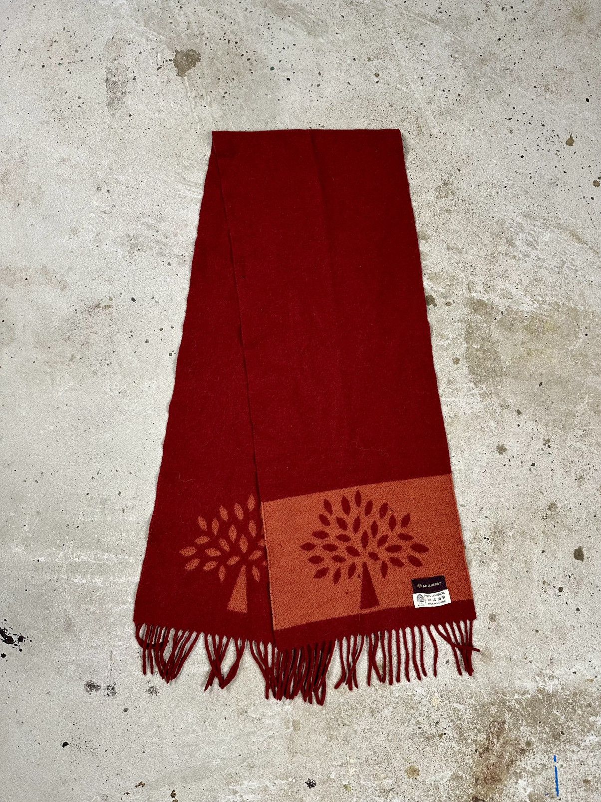 Mulberry × Vintage Vintage Mulberry Big Lambswool Red Logo Scarf Size ONE SIZE - 1 Thumbnail