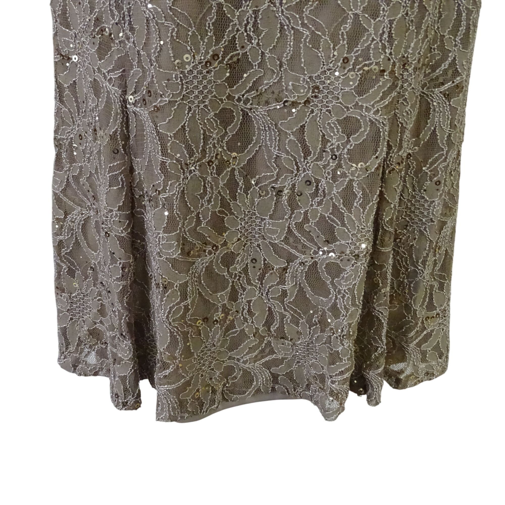 Vintage Vintage Ursula Of Switzerland Tan Lace Sleeveless Formal 14 Size XL / US 12-14 / IT 48-50 - 4 Thumbnail