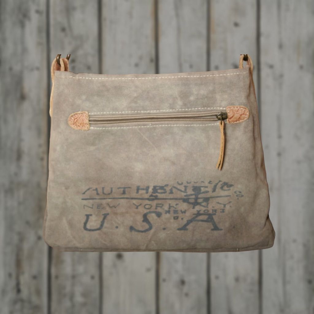 Vintage VINTAGE Myra Upcycled Canvas & Leather Adjustable Strap Shoulder or Crossbody Bag Size ONE SIZE - 1 Thumbnail