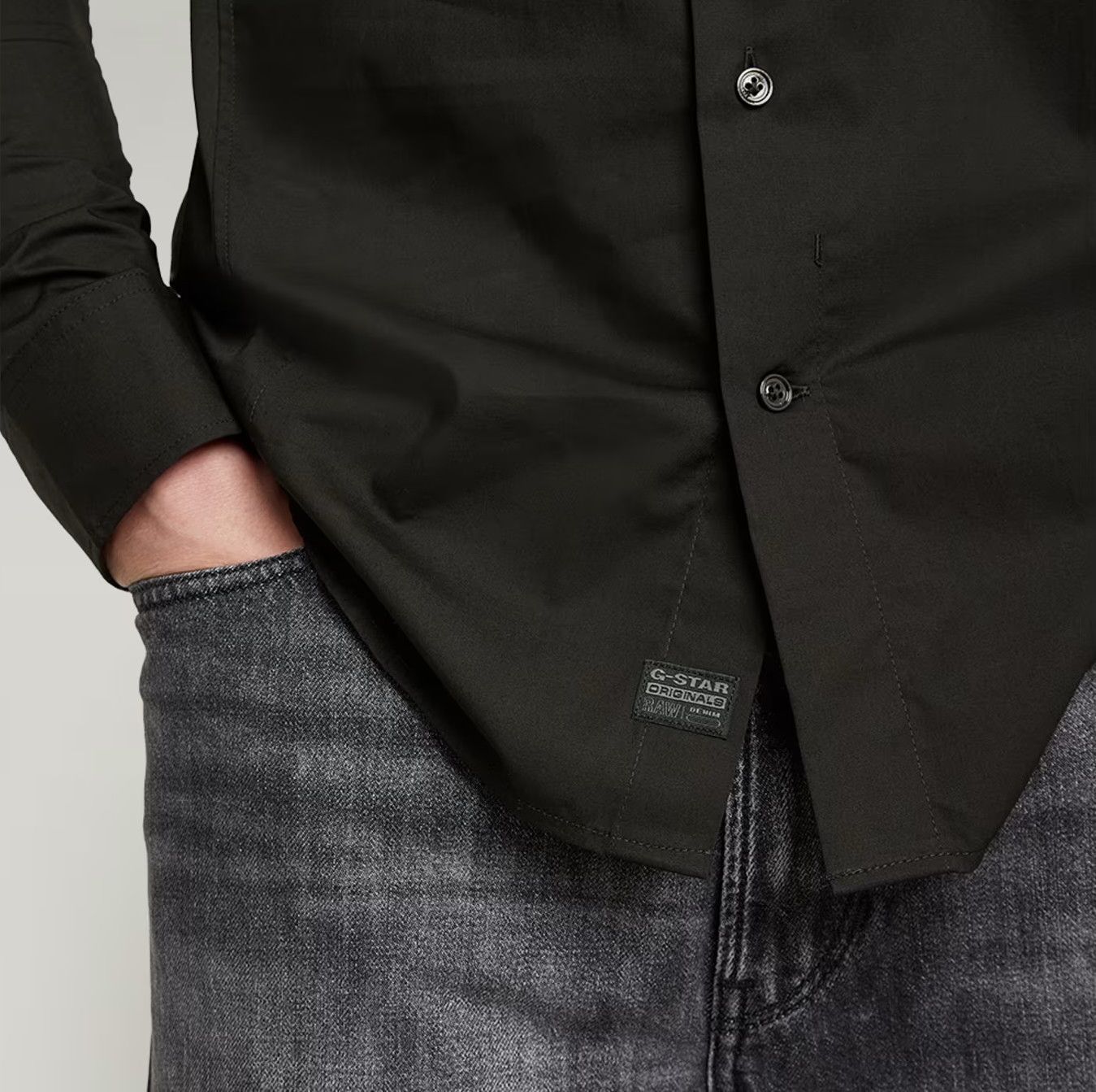 G-Star G-Star Raw Dressed Super Slim Black Stretch Cotton Shirt Size US XXL / EU 58 / 5 - 3 Thumbnail