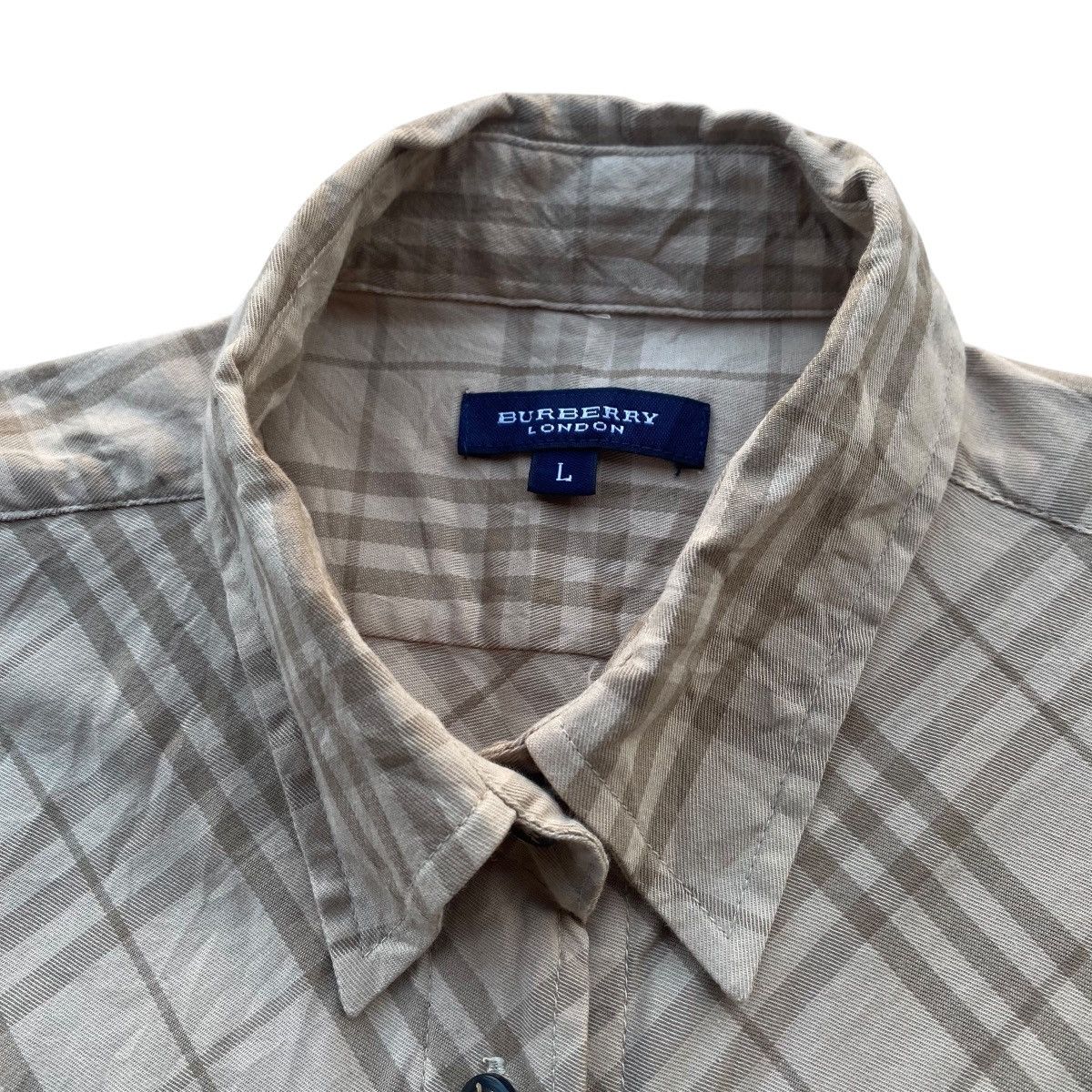 Burberry ‼️LAST DROP‼️Burberry Nova Check Chest Logo Button-Up Shirt Size XS / US 0-2 / IT 36-38 - 7 Thumbnail