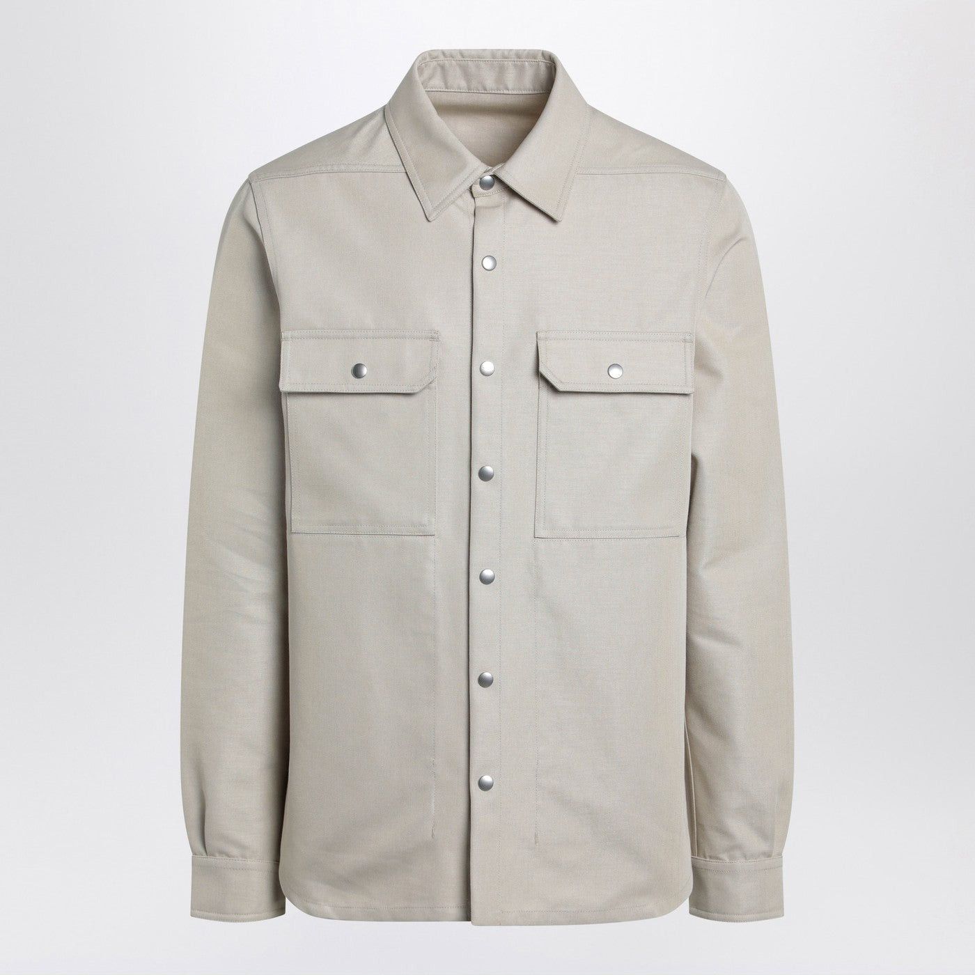 Rick Owens Rick Owens Sand-Colored Cotton-Blend Shirt Size US M / EU 48-50 / 2 - 1 Thumbnail