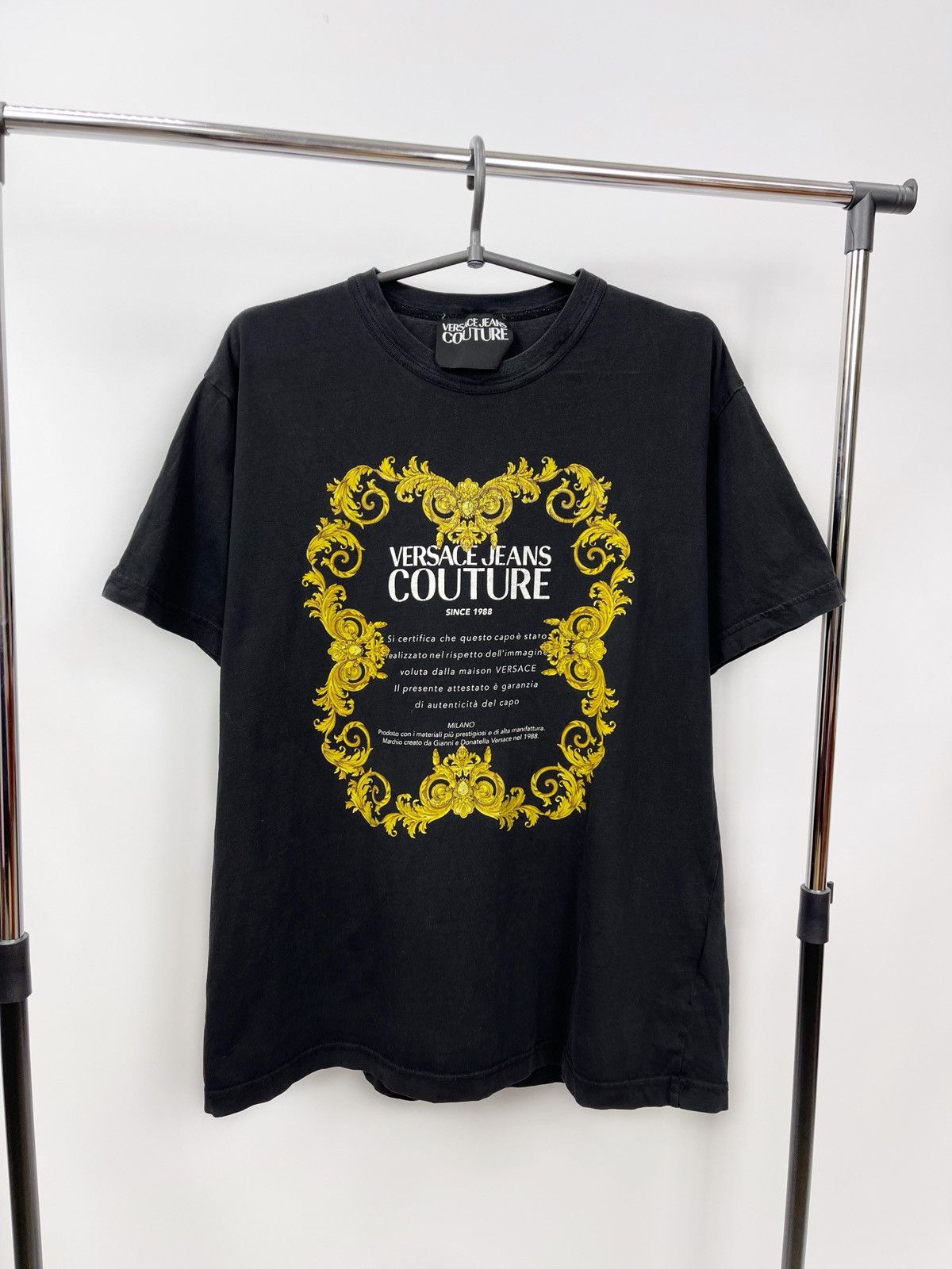 Versace Jeans Couture Versace Jeans Couture T-Shirt Size L Black Big Logo Size US L / EU 52-54 / 3 - 1 Thumbnail