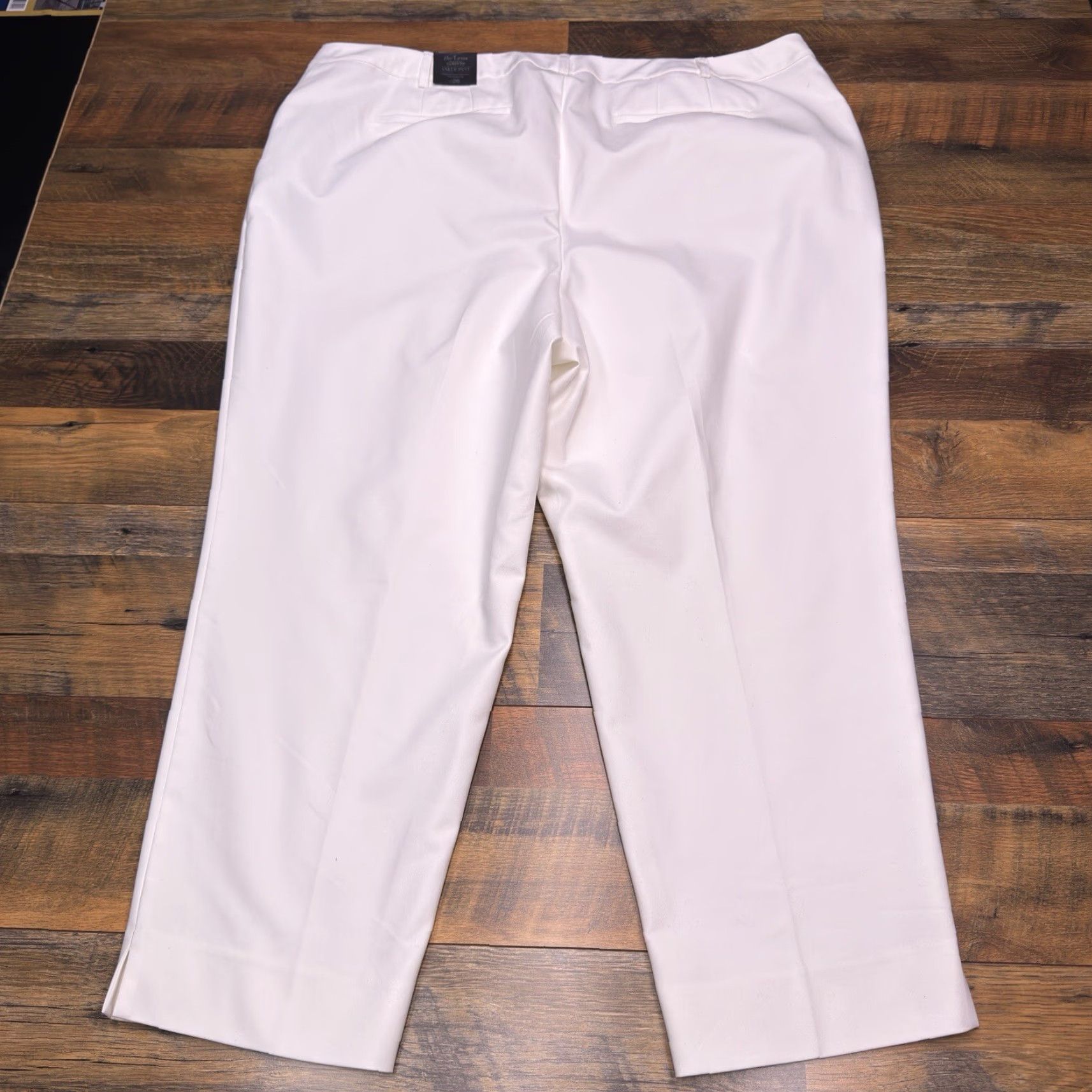 Vintage Lane Bryant Lena Ankle Pant 26 White Tapered Plus Dress Pants Stretch Modern Classic Casual Workwear Women's Realistic Dust Staining Included Size 26" / US 2 / IT 38 - 2 Thumbnail